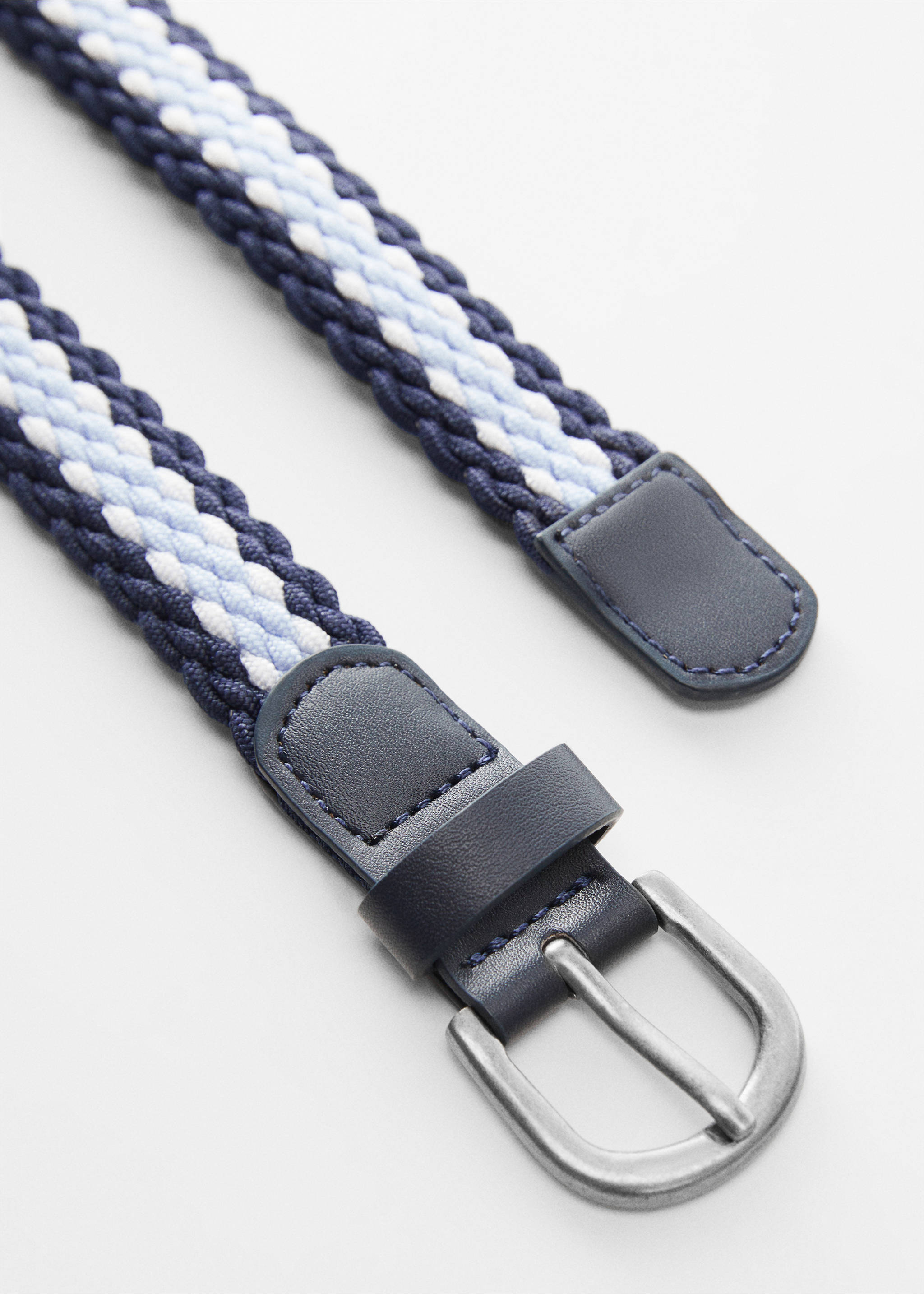 Braided belt - Details of the article 1, Dark Navy. Ref: 67020425-00.