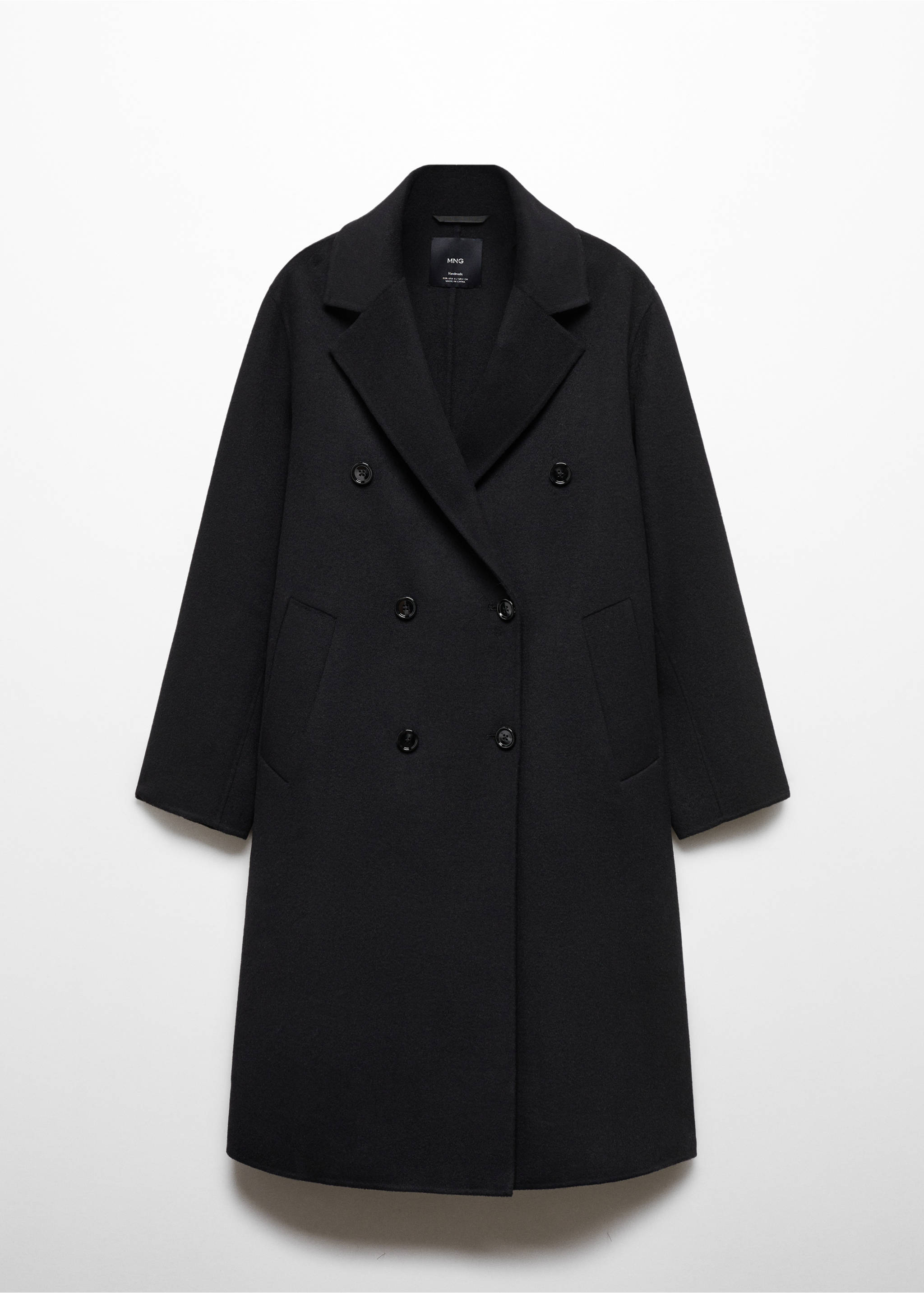 Oversize handmade gyapjúkabát - Termék modell nélkül, Fekete. Ref: 67020447-00.