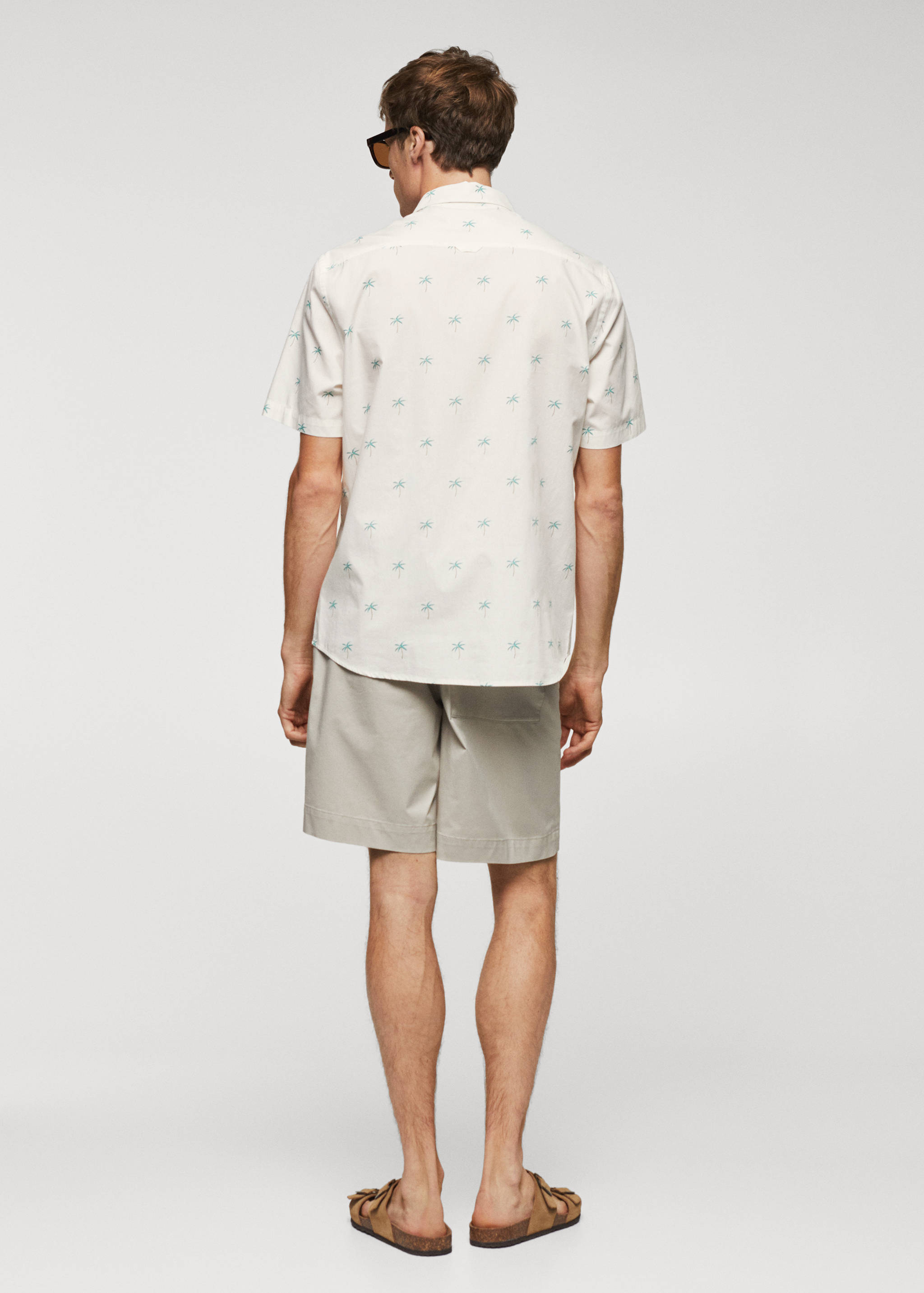 Camisa de algodão com estampado de palmeiras - Verso do artigo