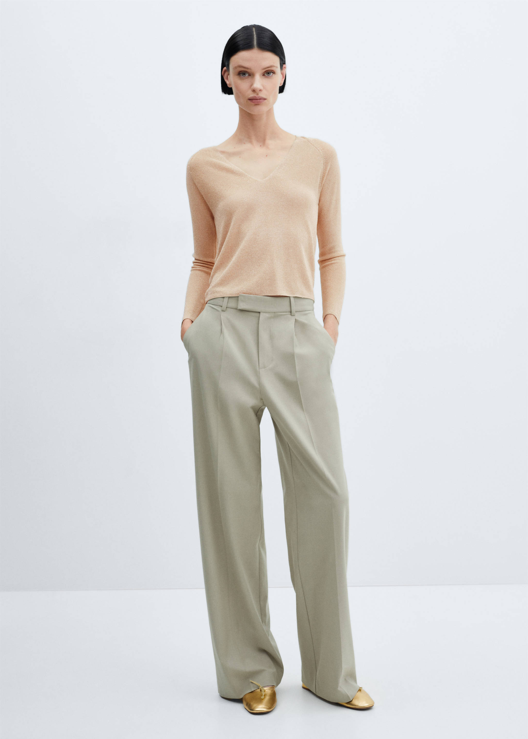 Jersey lúrex cuello pico - Plano general