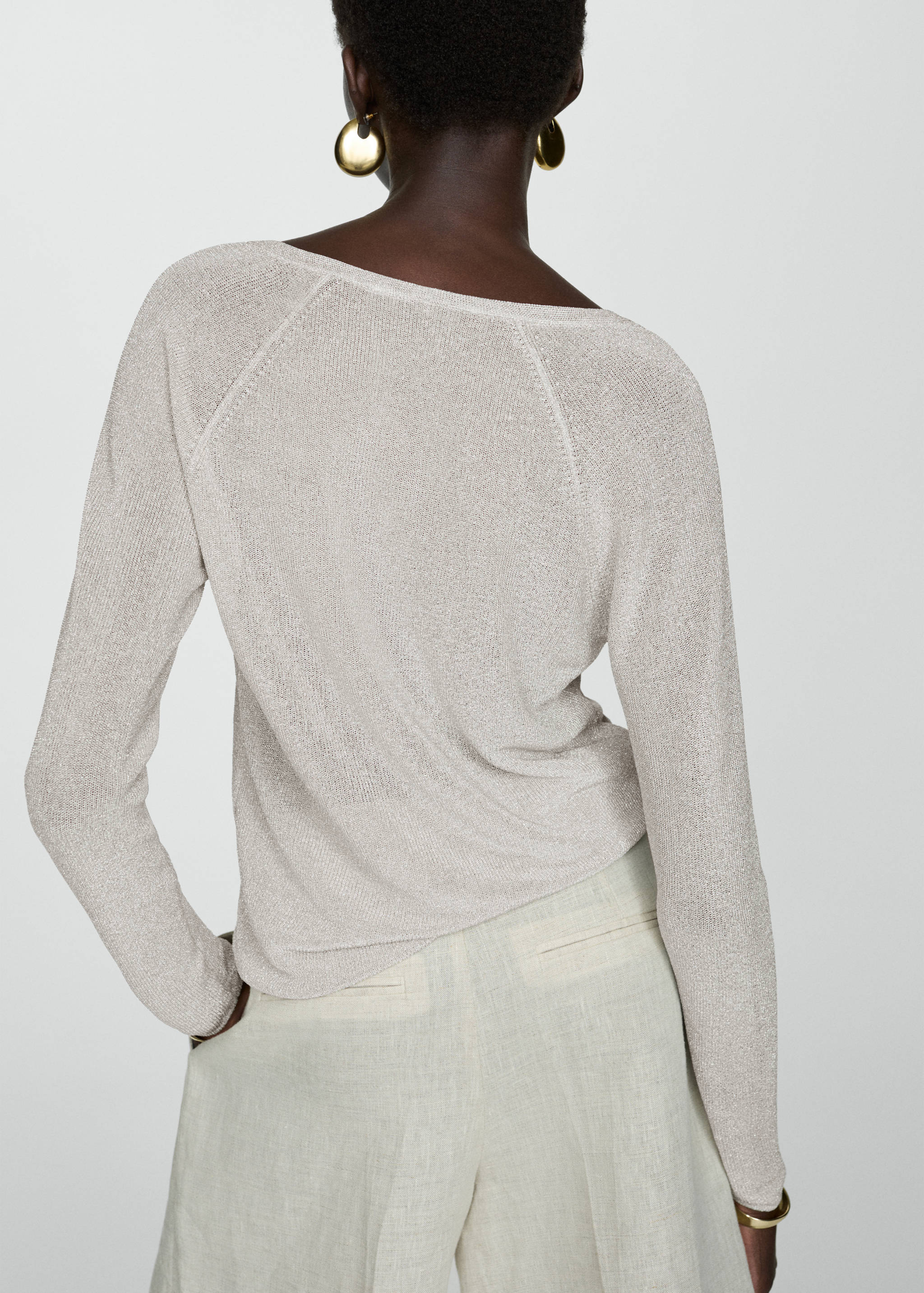Jersey lúrex cuello pico - Reverso del artículo