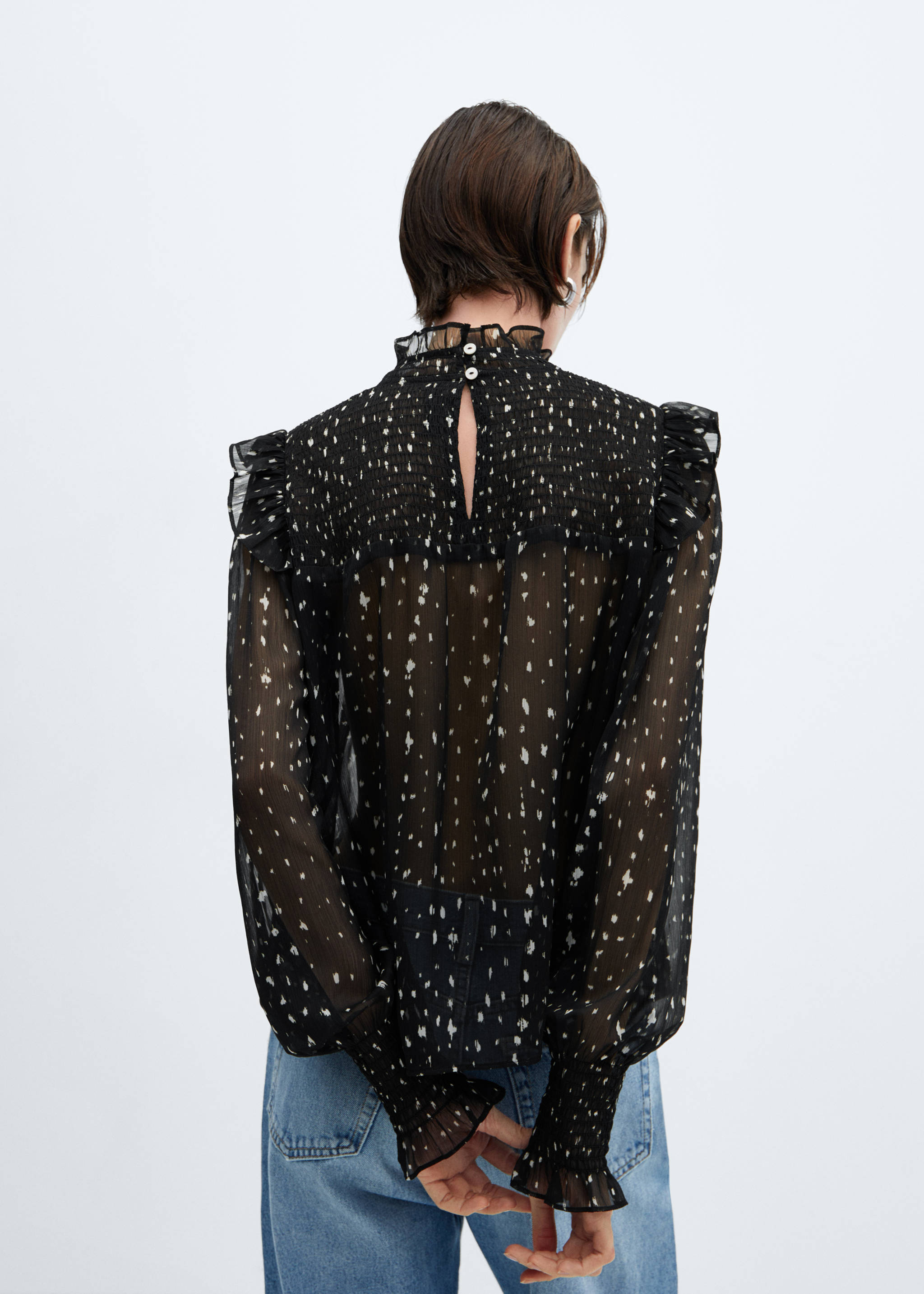 Blusa estampada volantes - Reverso del artículo