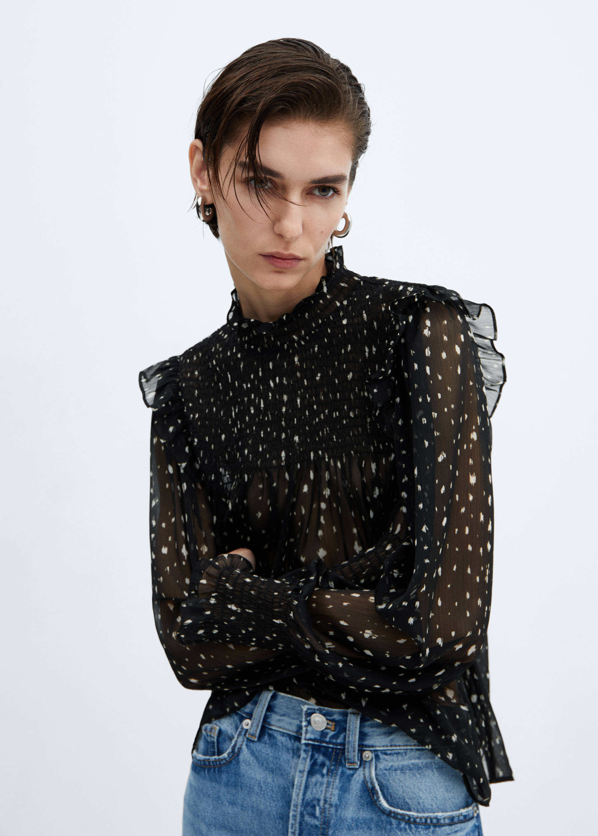 Blusa estampada volantes - Detalle del artículo 1