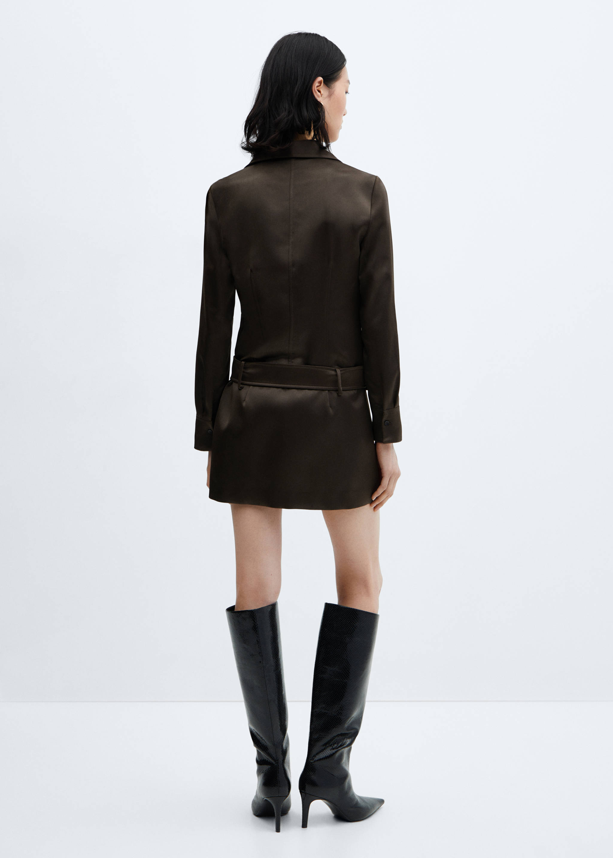 Satinerad klänning bälte - Artikelns baksida