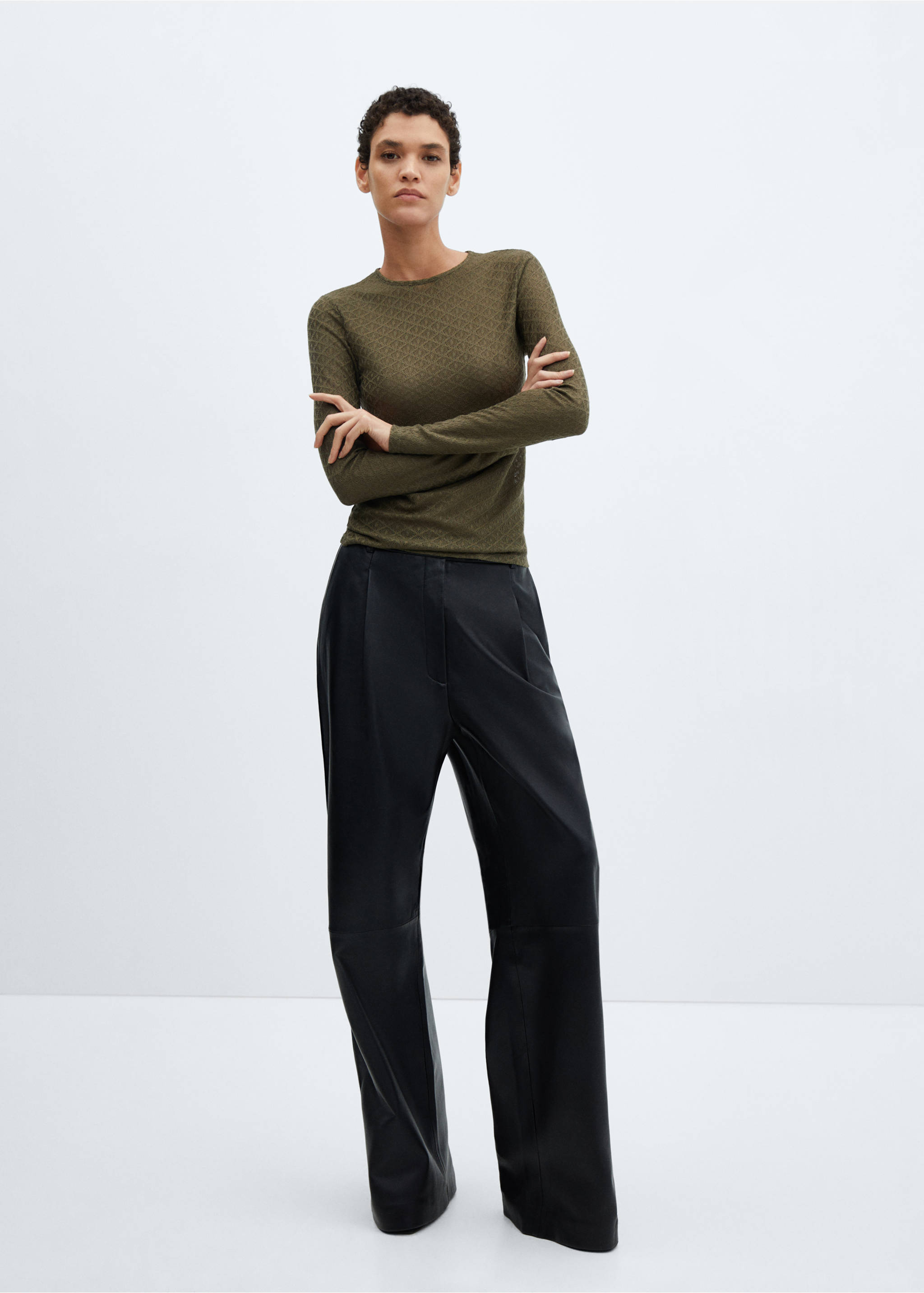 Textured knit t-shirt - General plane, Khaki. Ref: 67020467-00.