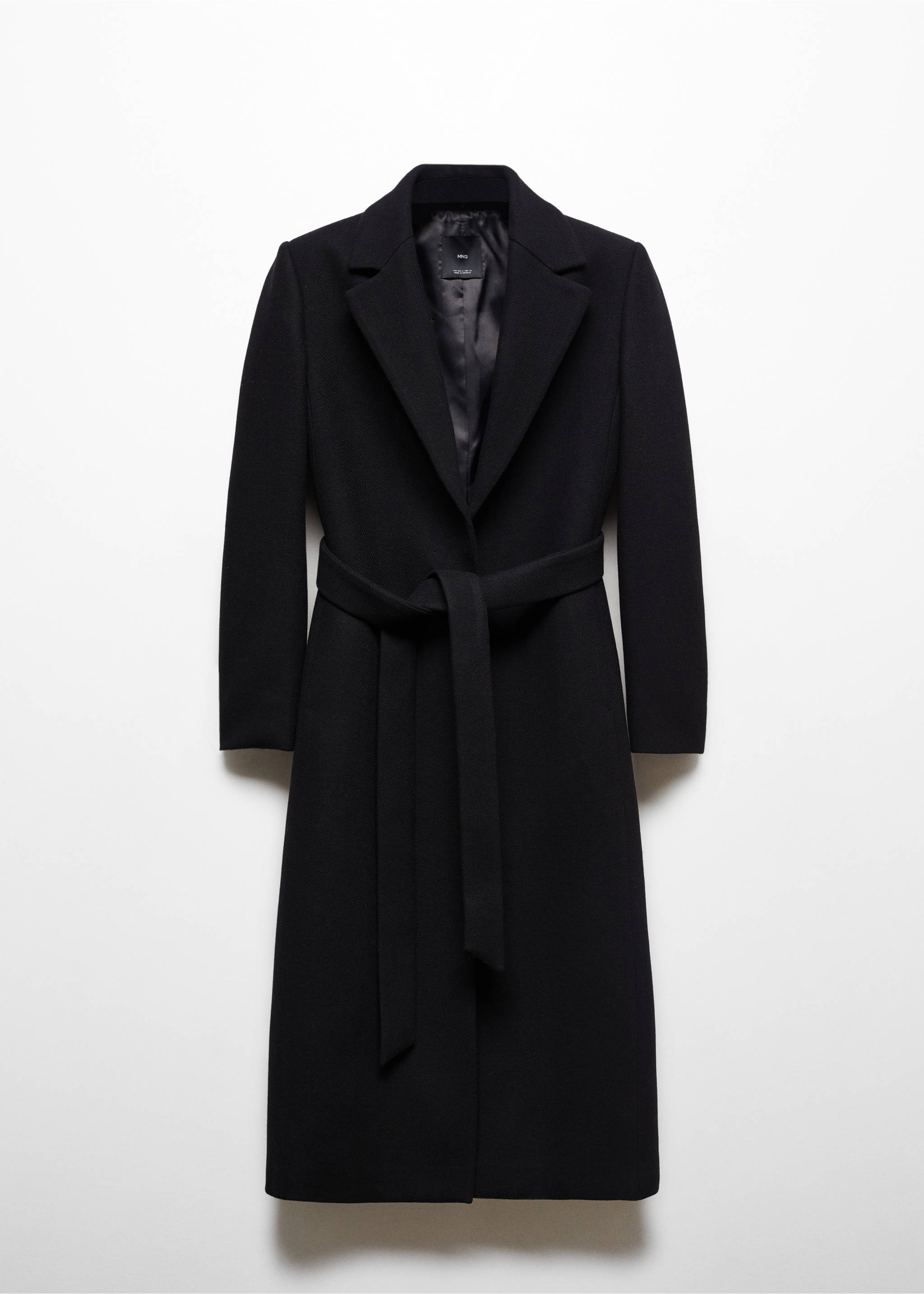 Manteco wool coat with detachable fur collar - Details of the article 8, Black. Ref: 67020469-00.