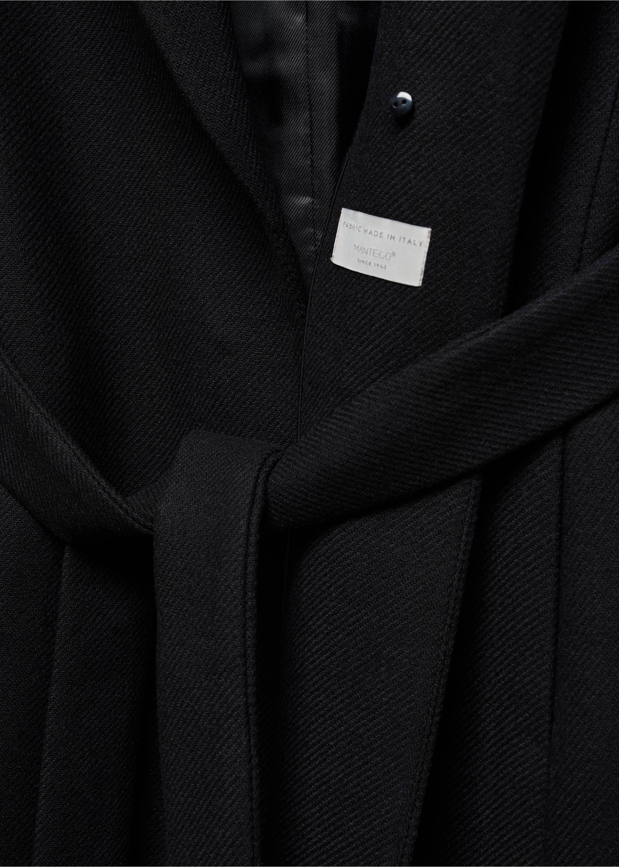 Manteco wool coat with detachable fur collar - Details of the article 0, Black. Ref: 67020469-00.