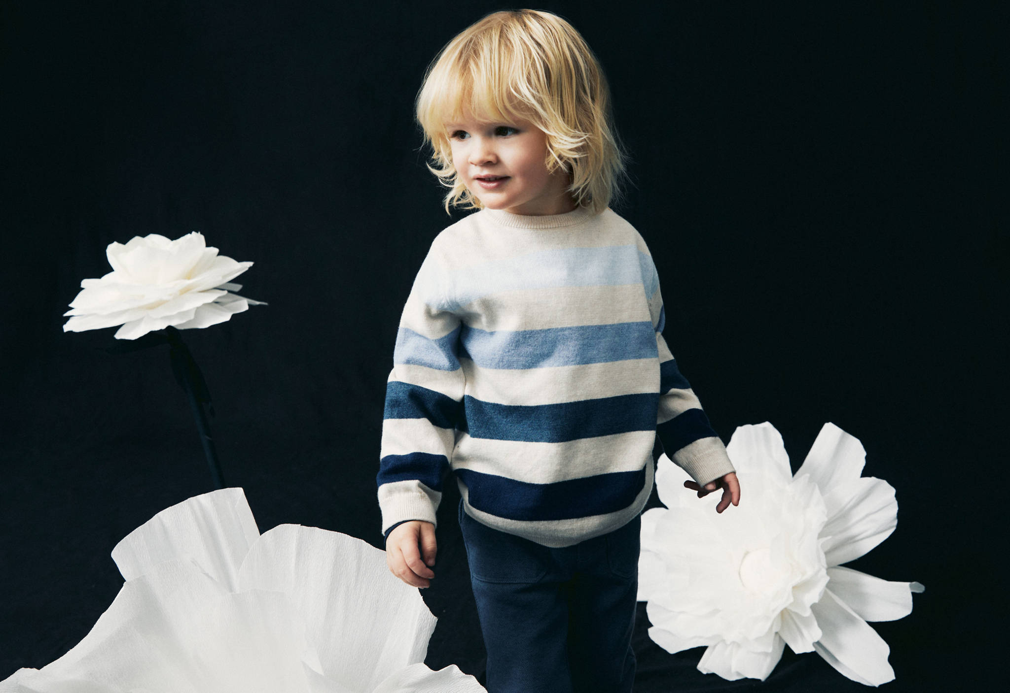 Striped cotton-blend sweater - Panoramic plane