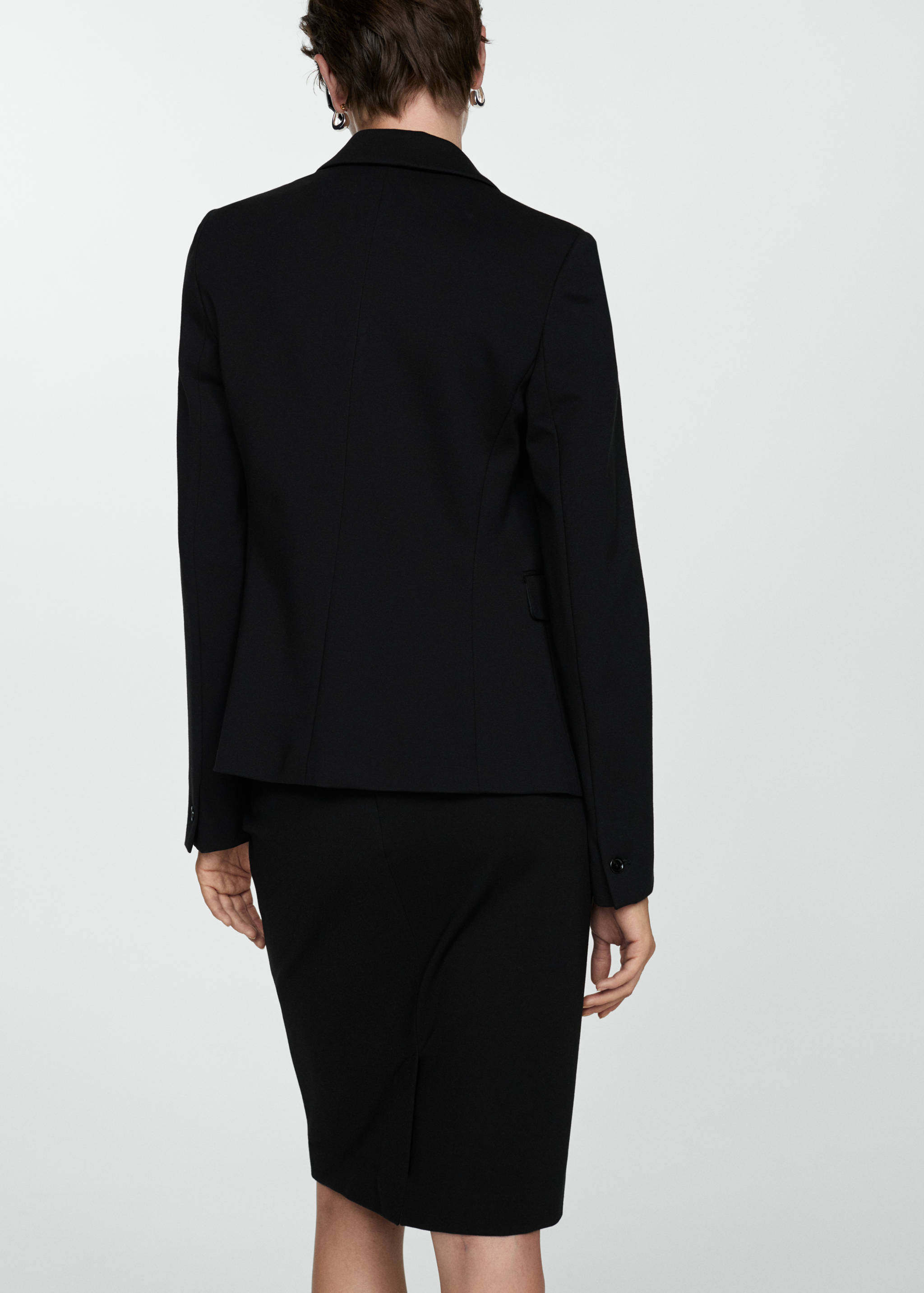 Pencil skirt with Rome-knit opening - Reverse of the article