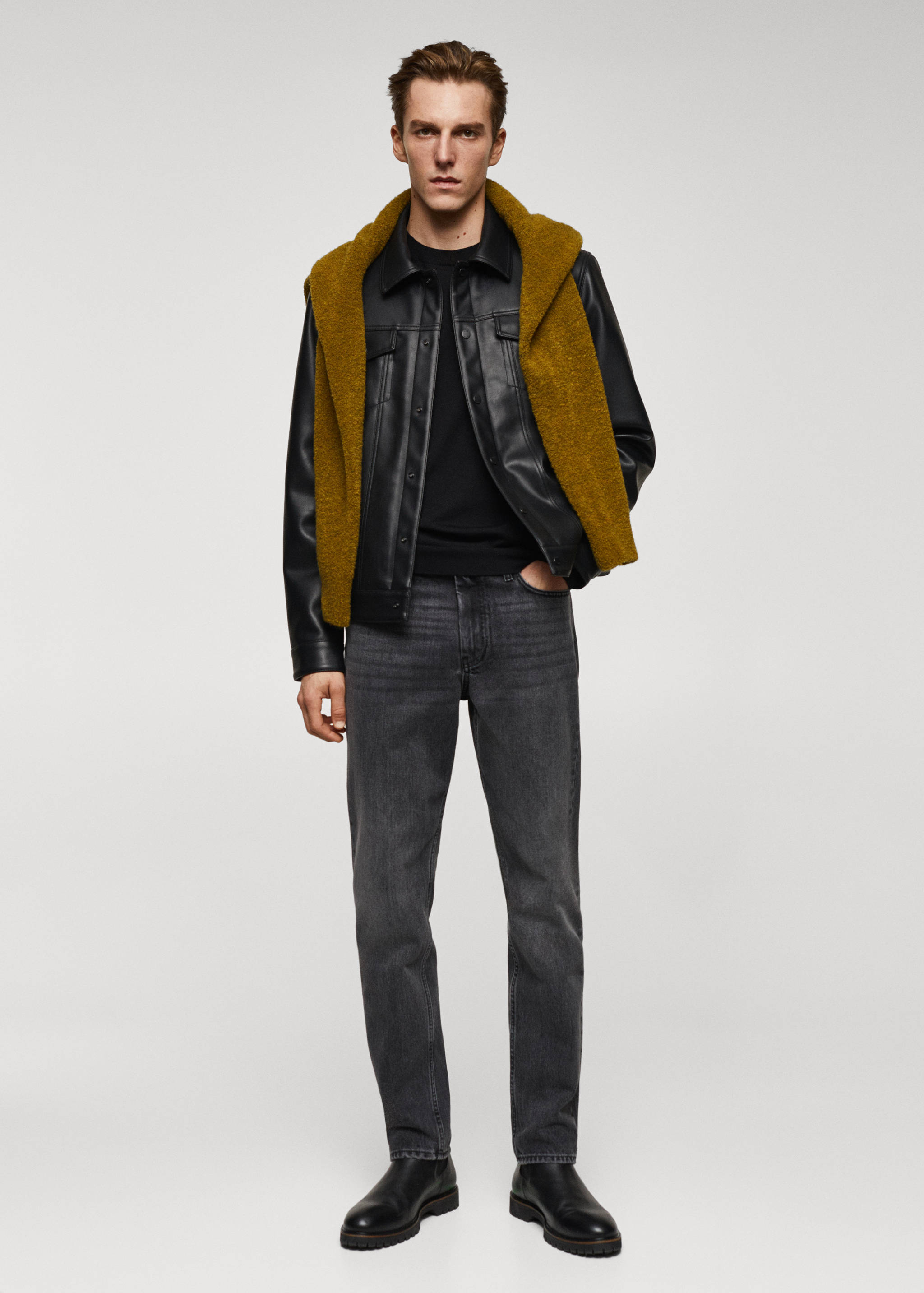 Giacca similpelle tasche - Piano generale