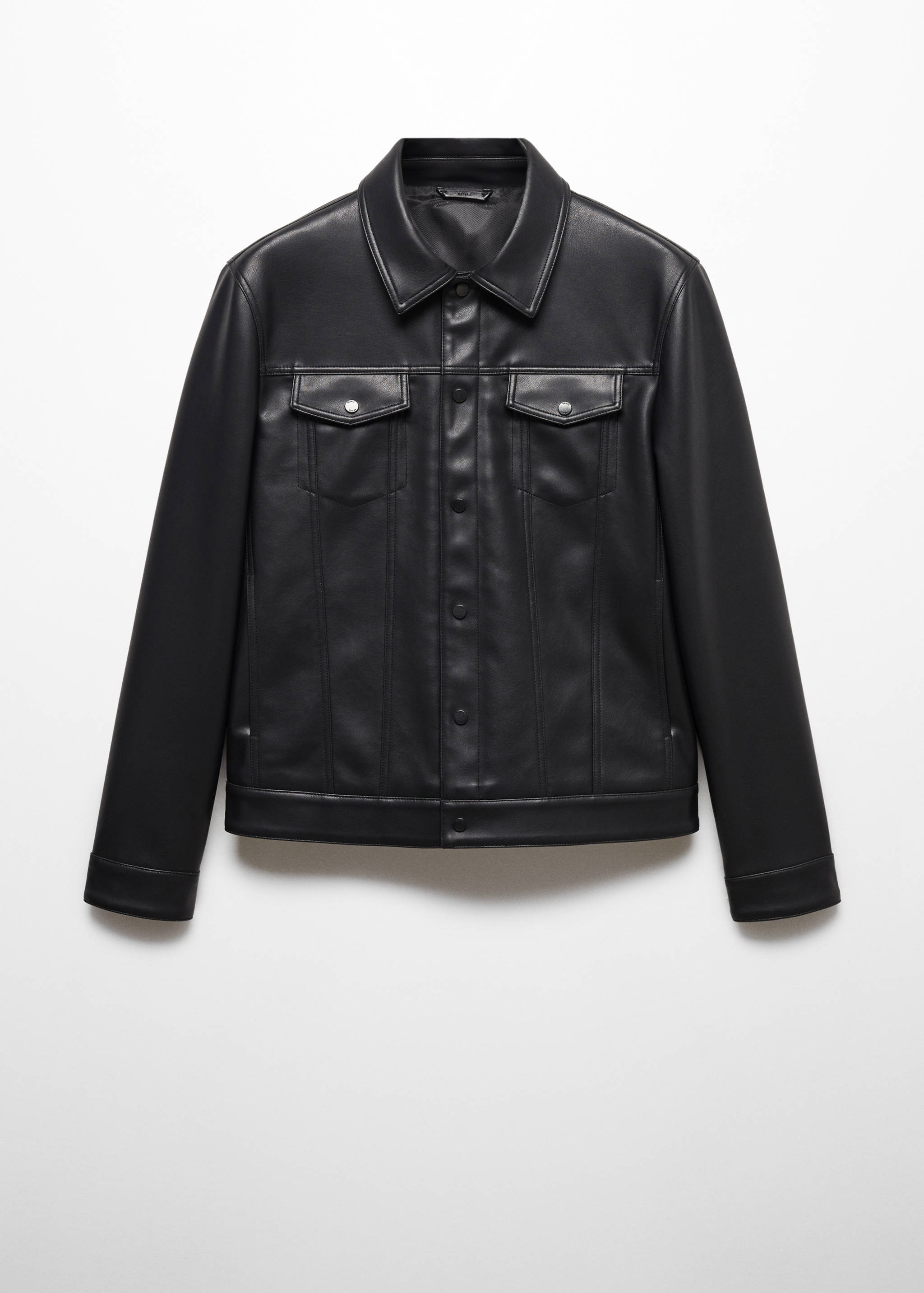Faux-leather jacket with pockets - Article without model