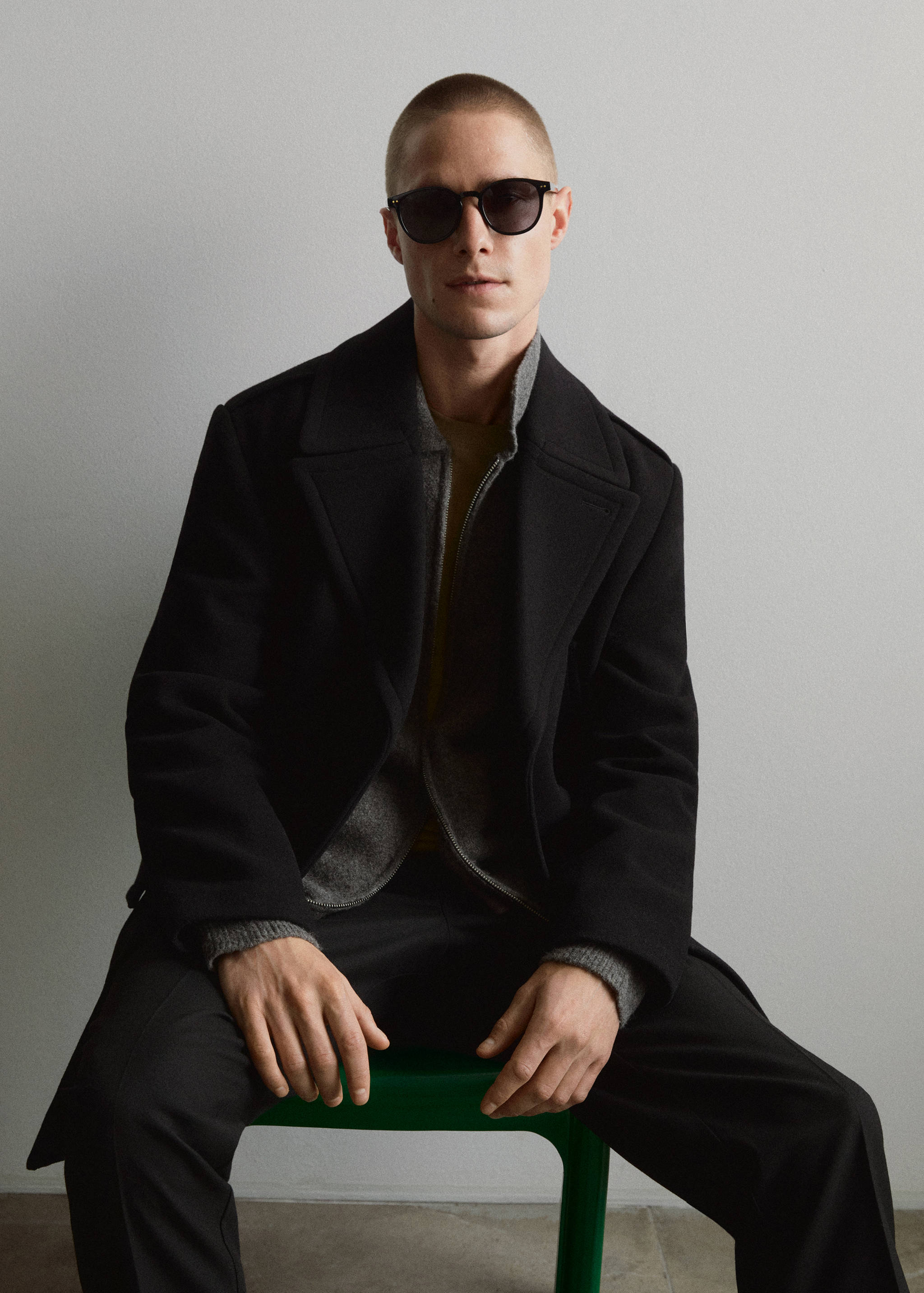 Recycled wool double-breasted coat - Details of the article 7