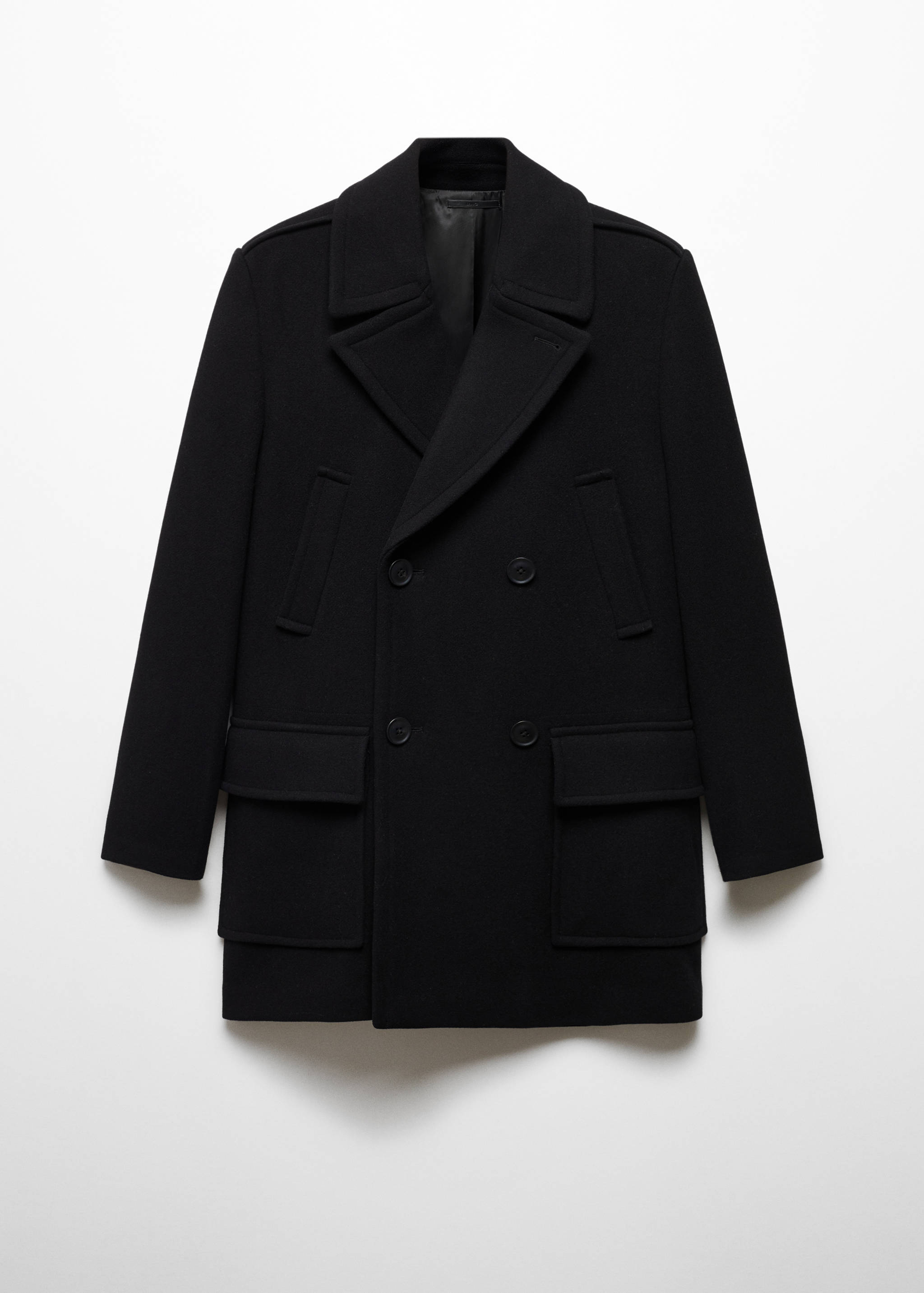 Recycled wool double-breasted coat - Article without model