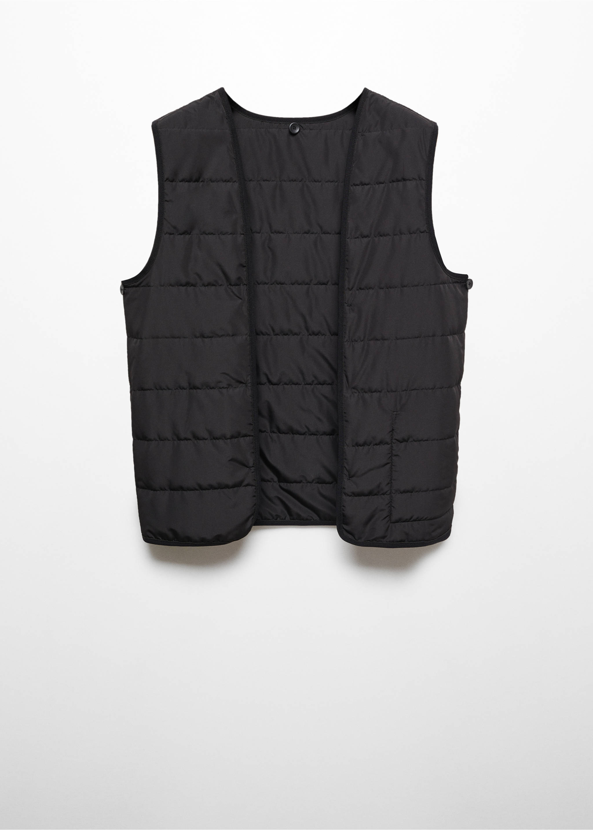 Wool funnel neck coat - Details of the article 8, Black. Ref: 67020627-00.