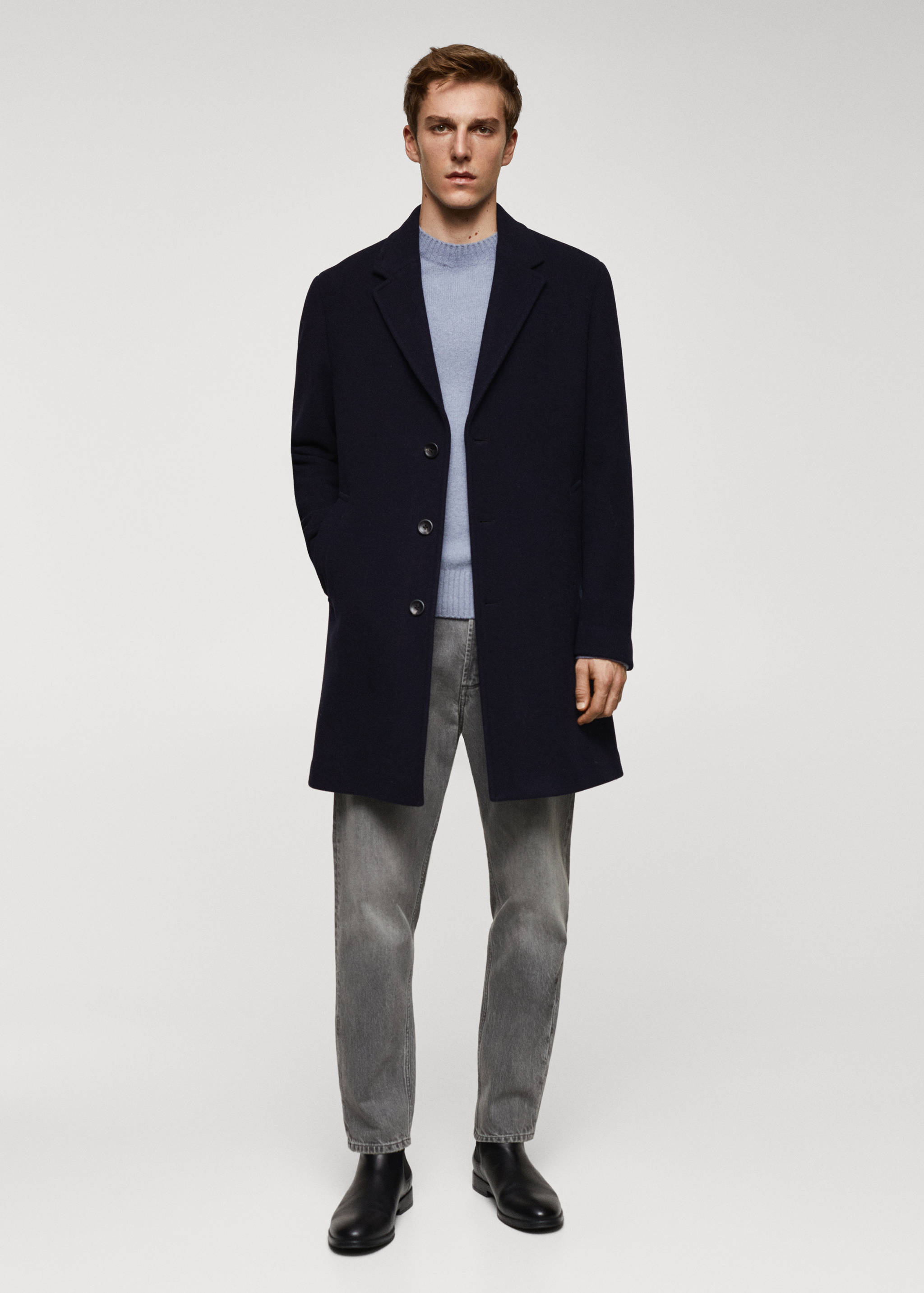 Lightweight recycled wool coat - General plane