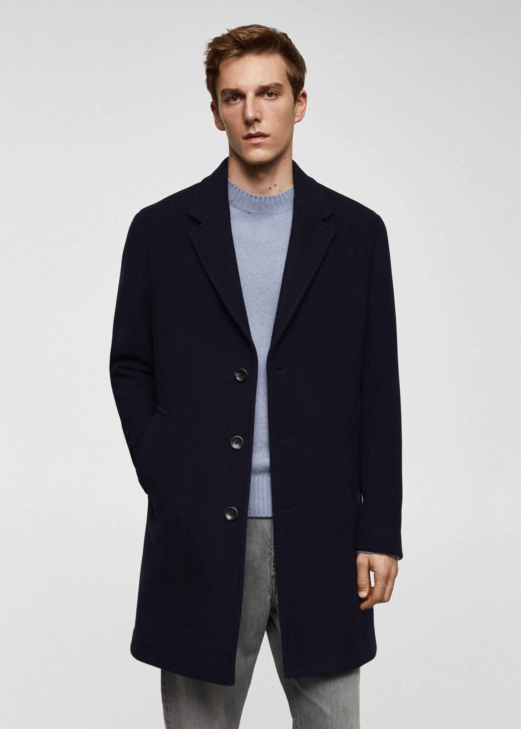 Lightweight recycled wool coat - Medium plane