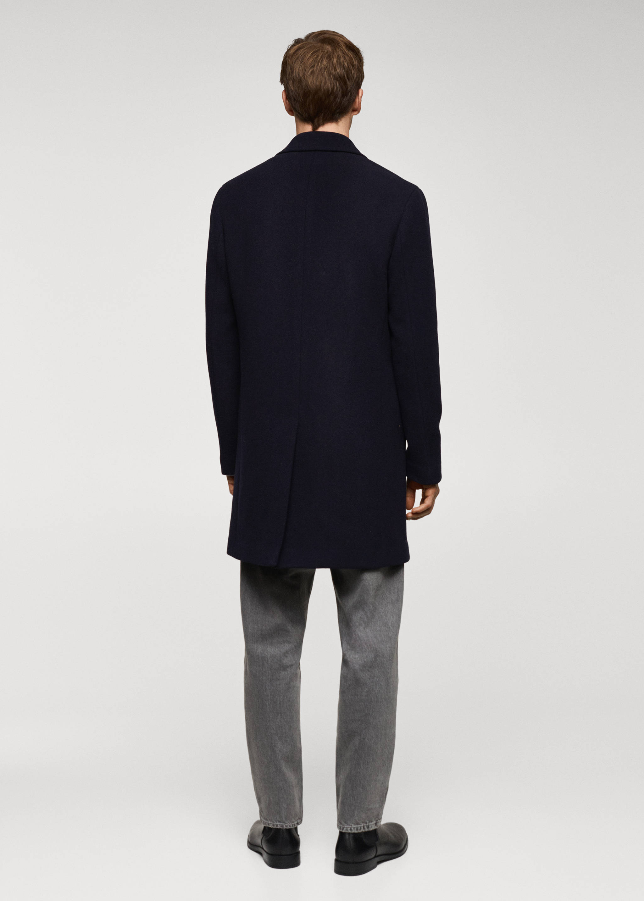 Lightweight recycled wool coat - Reverse of the article