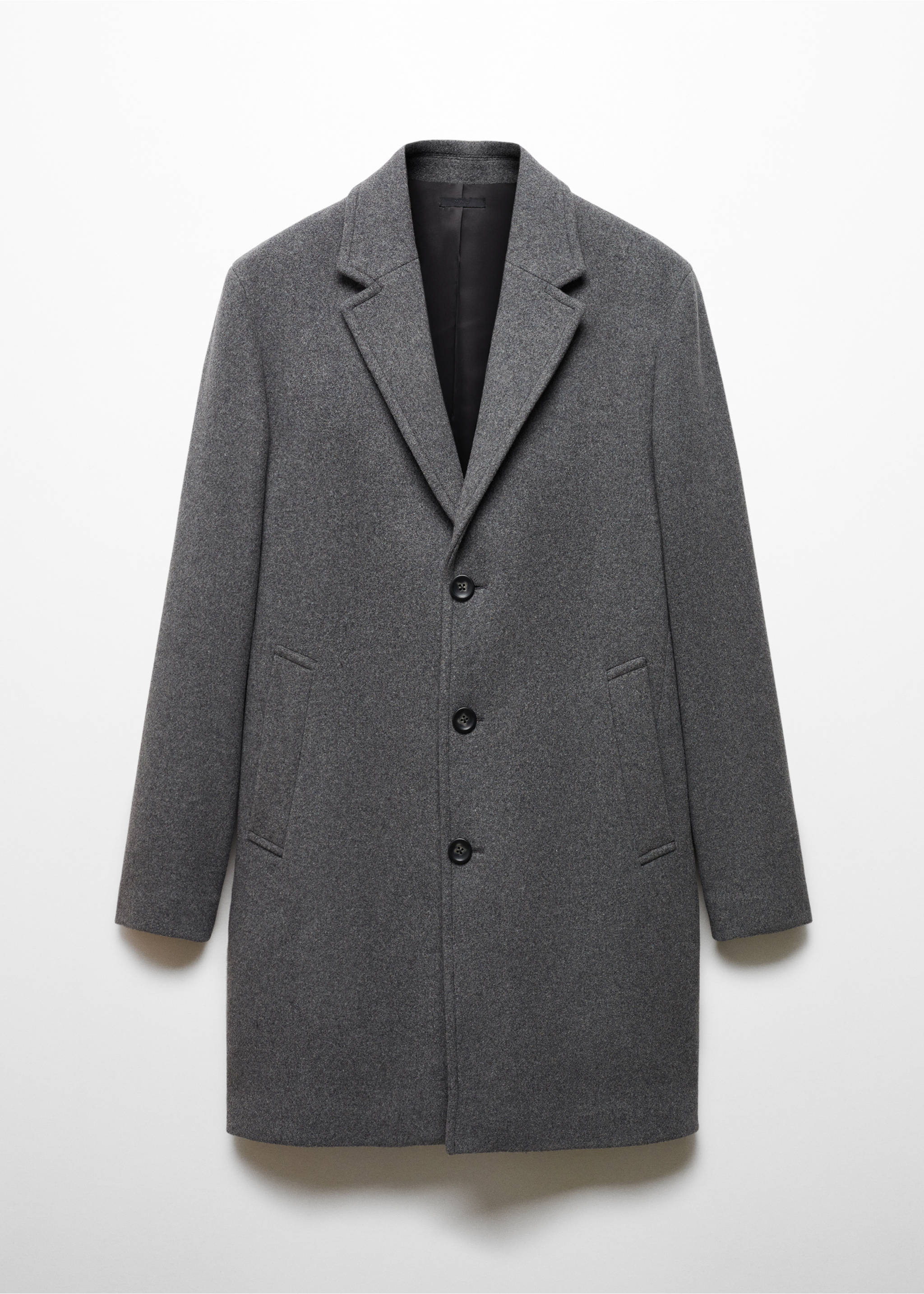 Lightweight recycled wool coat - Article without model, Light Heather Grey. Ref: 67020628-00.