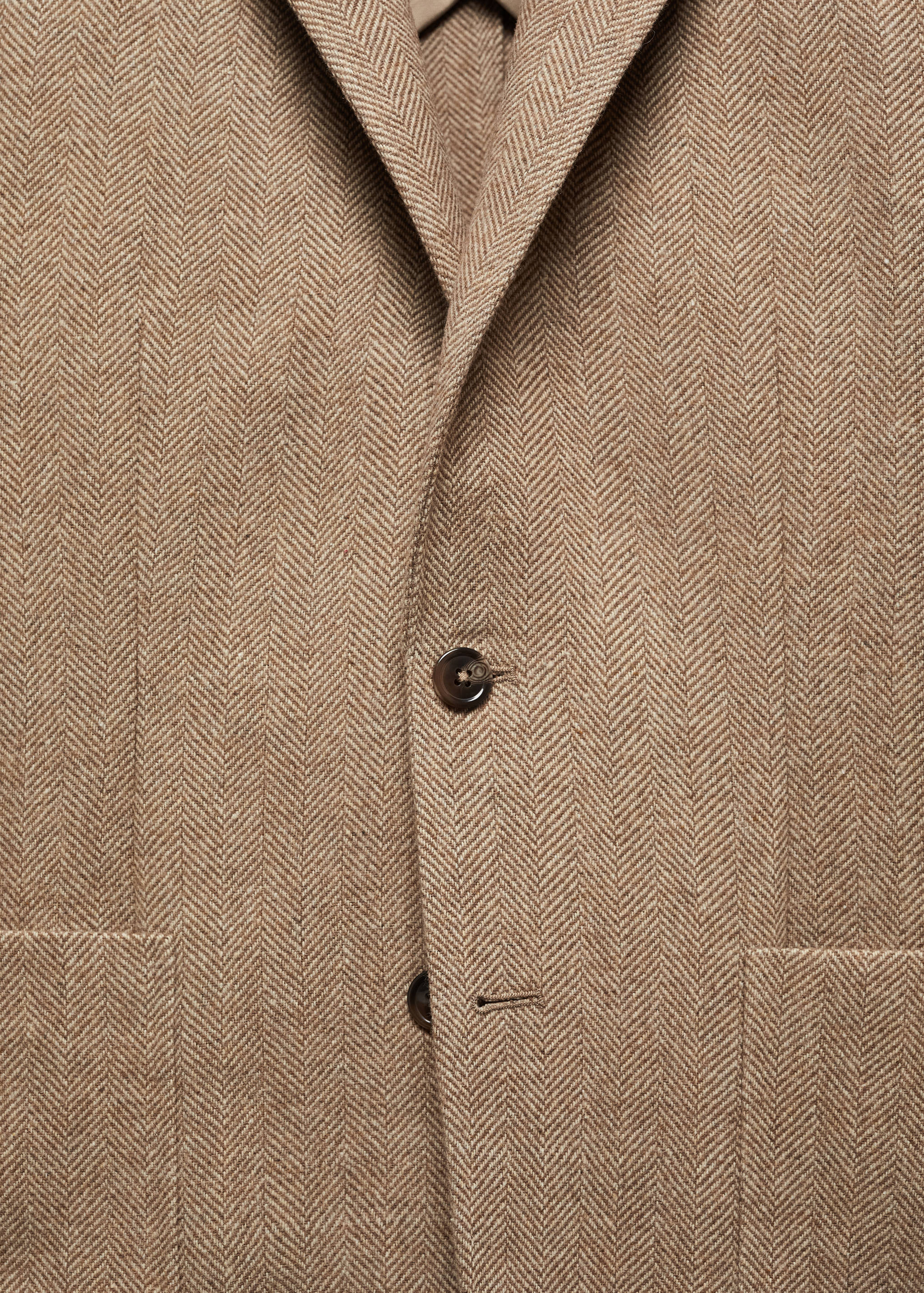 Slim-fit herringbone wool suit jacket - Details of the article 8