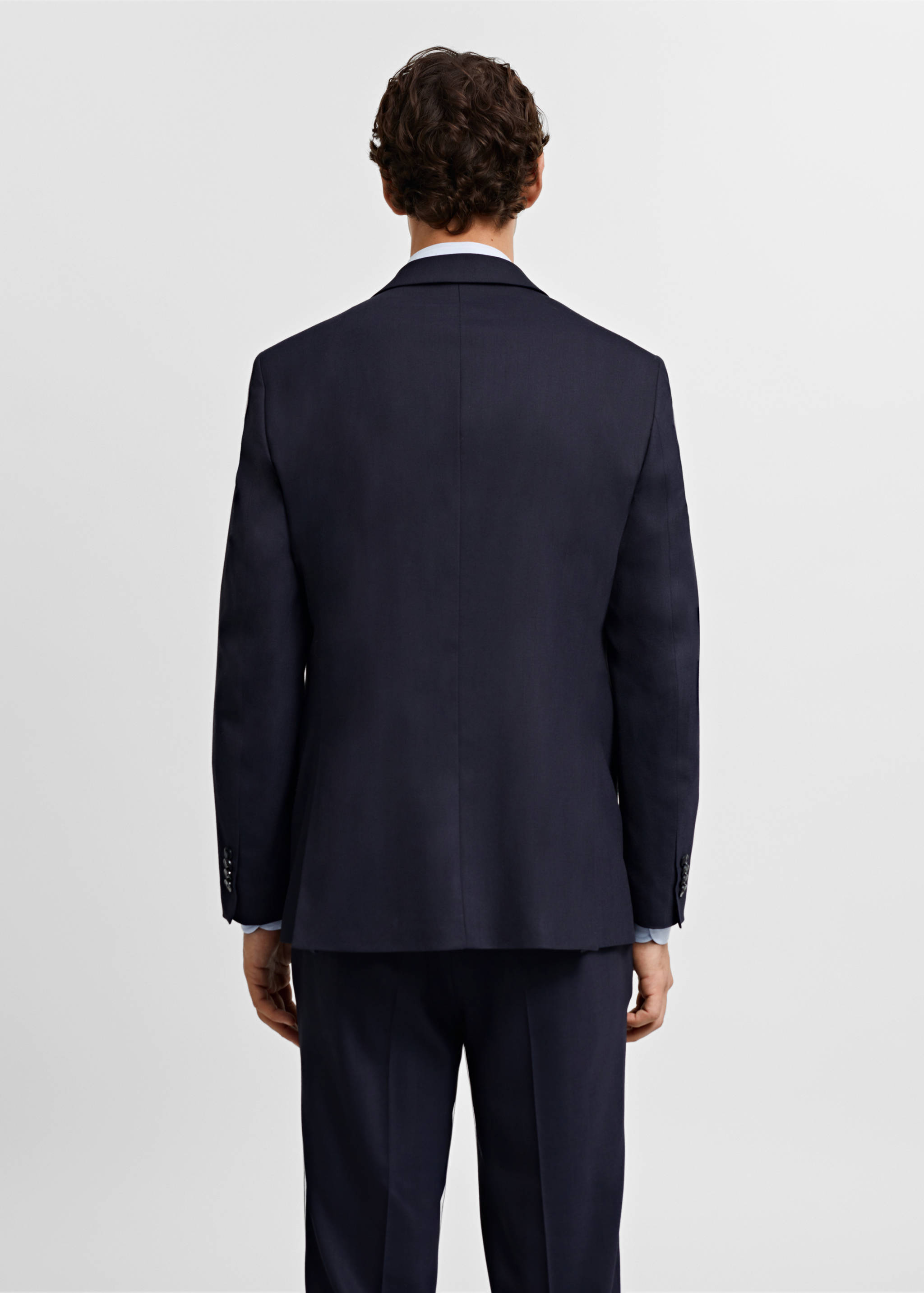 Slim-fit cold wool herringbone suit jacket - Reverse of the article