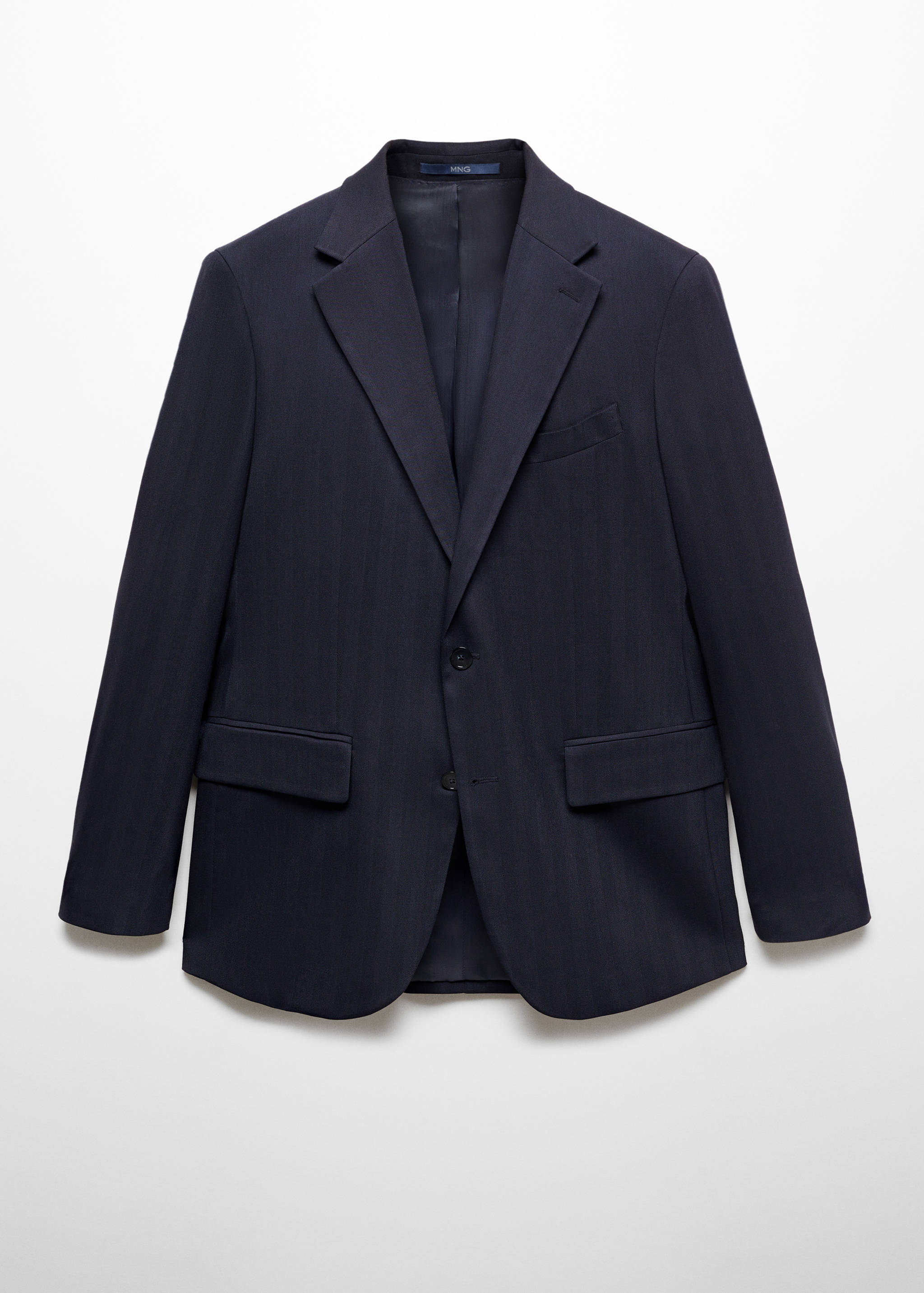 Slim-fit cold wool herringbone suit jacket - Article without model