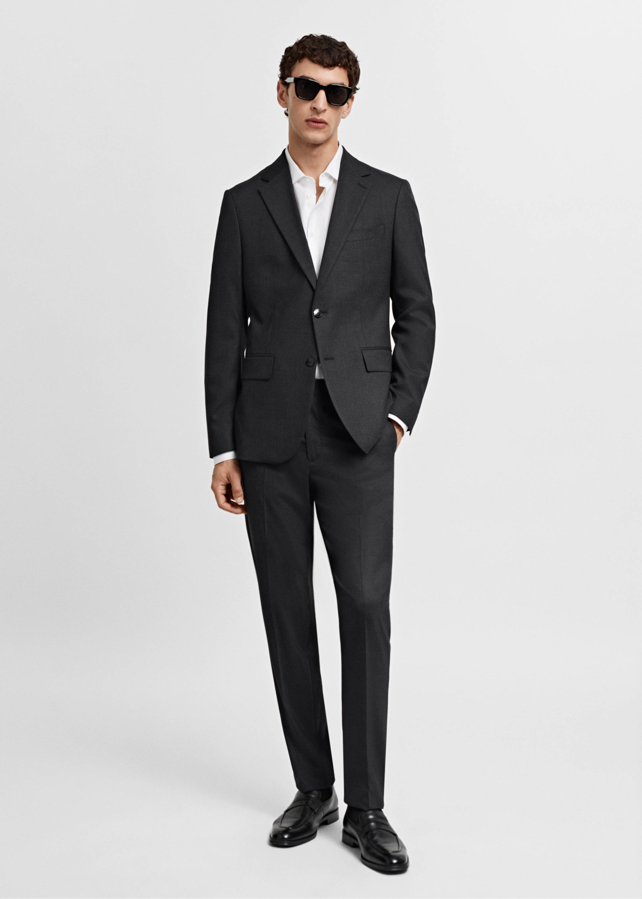 Slim-fit cold wool suit jacket - General plane