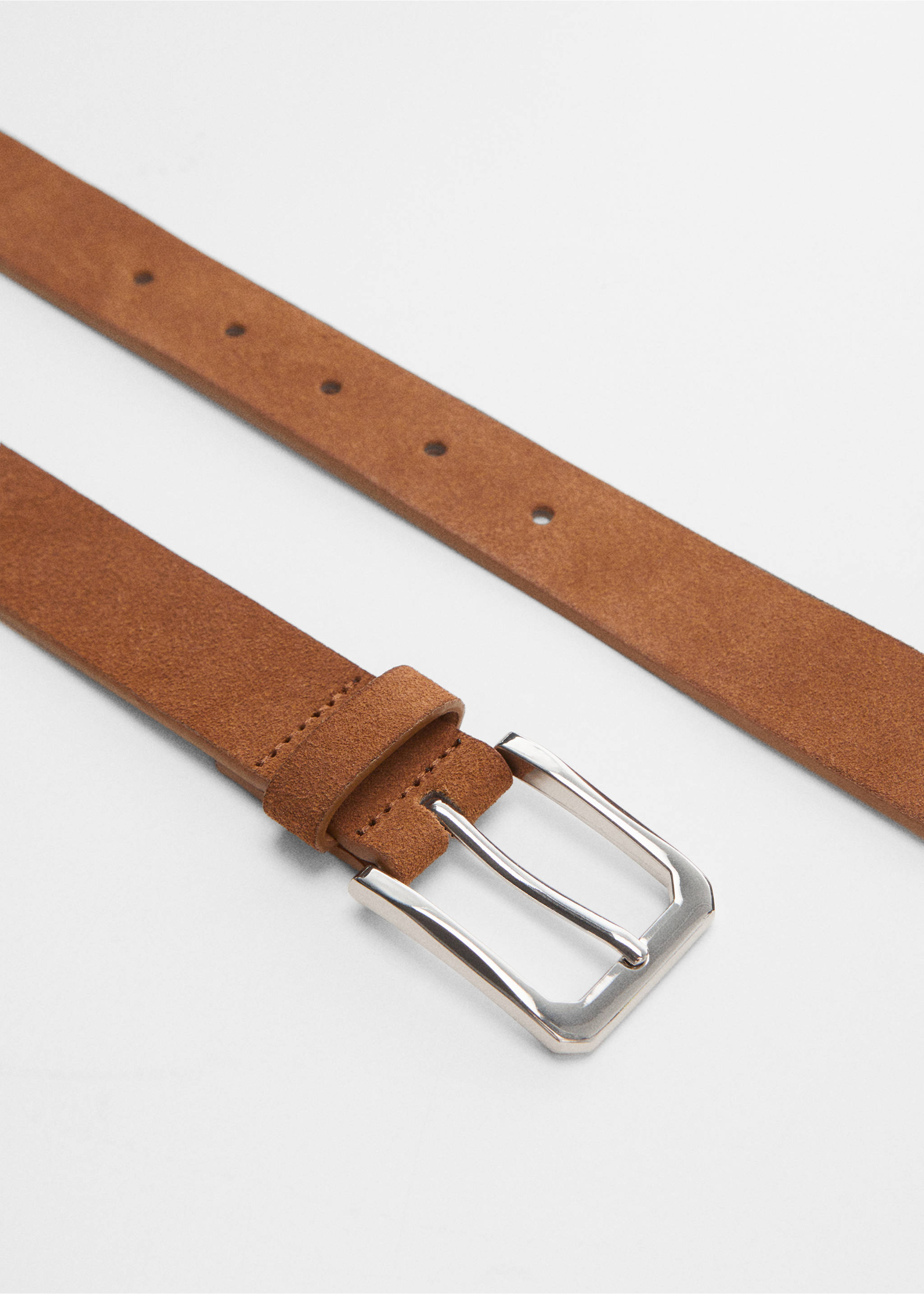 Suede belt - Medium plane, Medium Brown. Ref: 67020642-00.