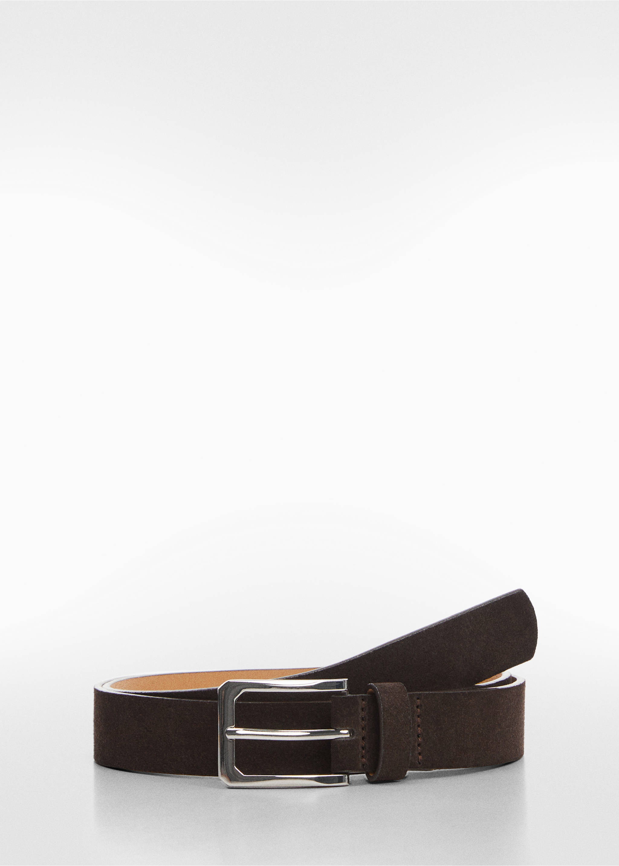 Suede belt - Article without model, Chocolate. Ref: 67020642-00.