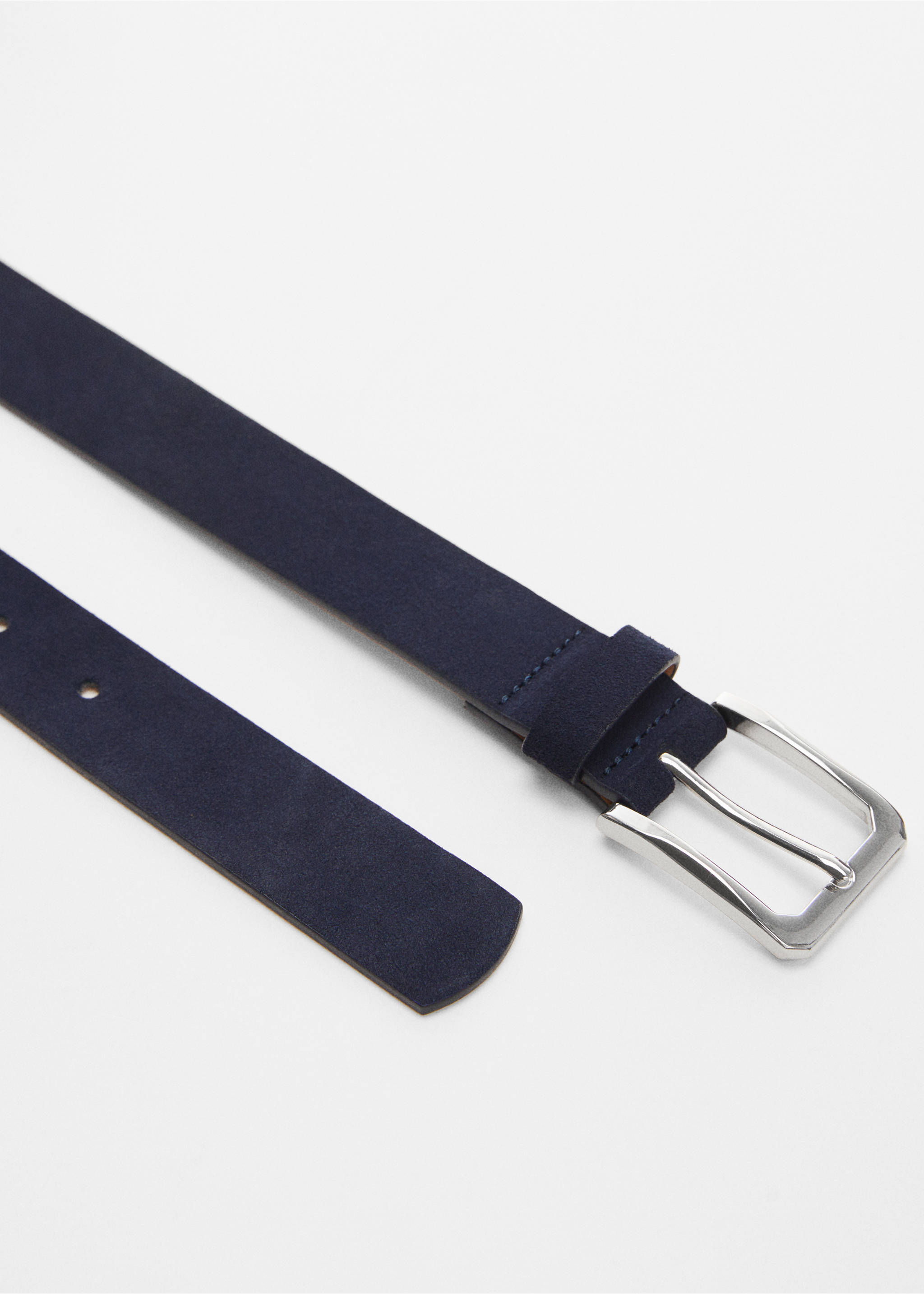 Suede belt - Medium plane, Dark Navy. Ref: 67020642-00.