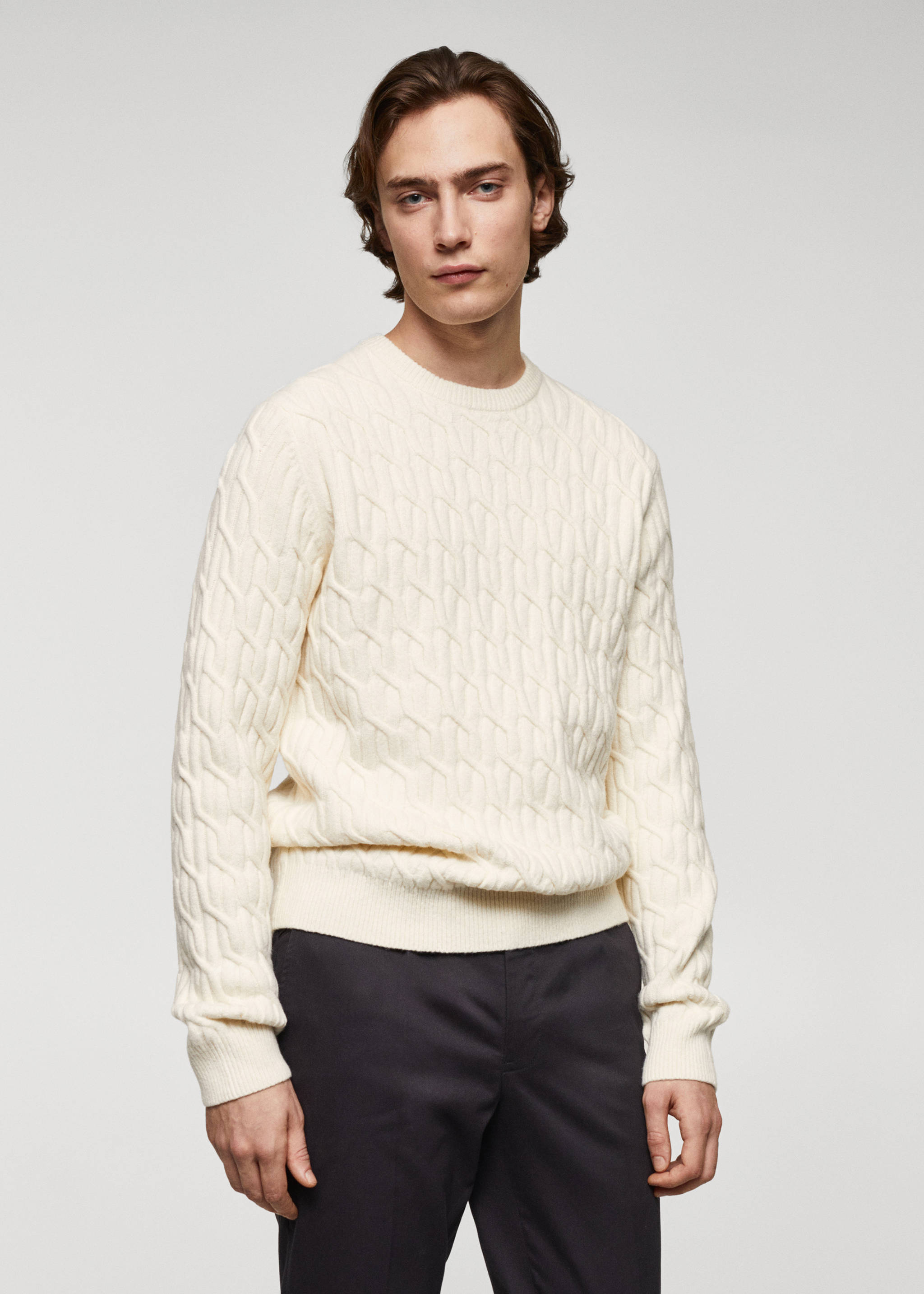 Braided knitted sweater - Medium plane