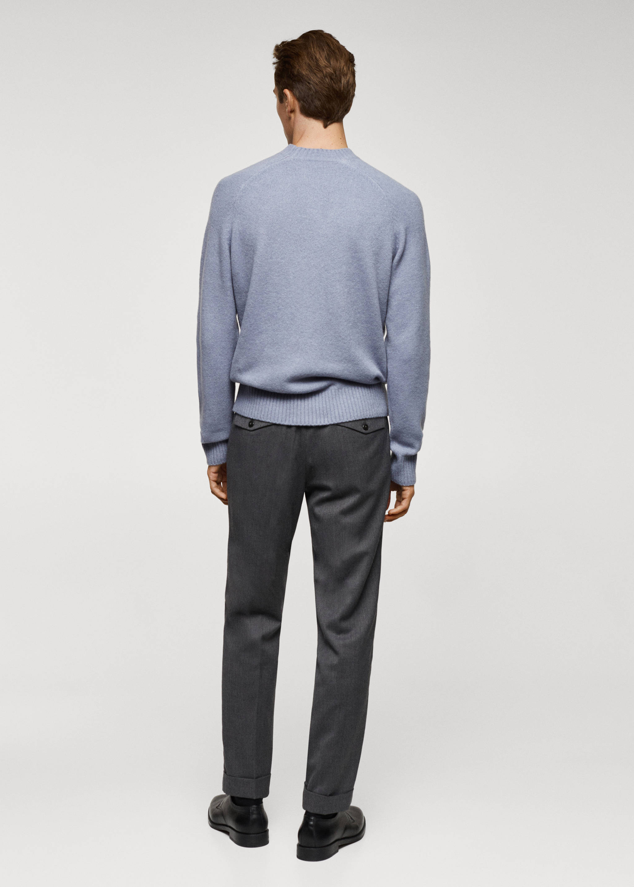 Knitted sweater with ribbed details - Reverse of the article