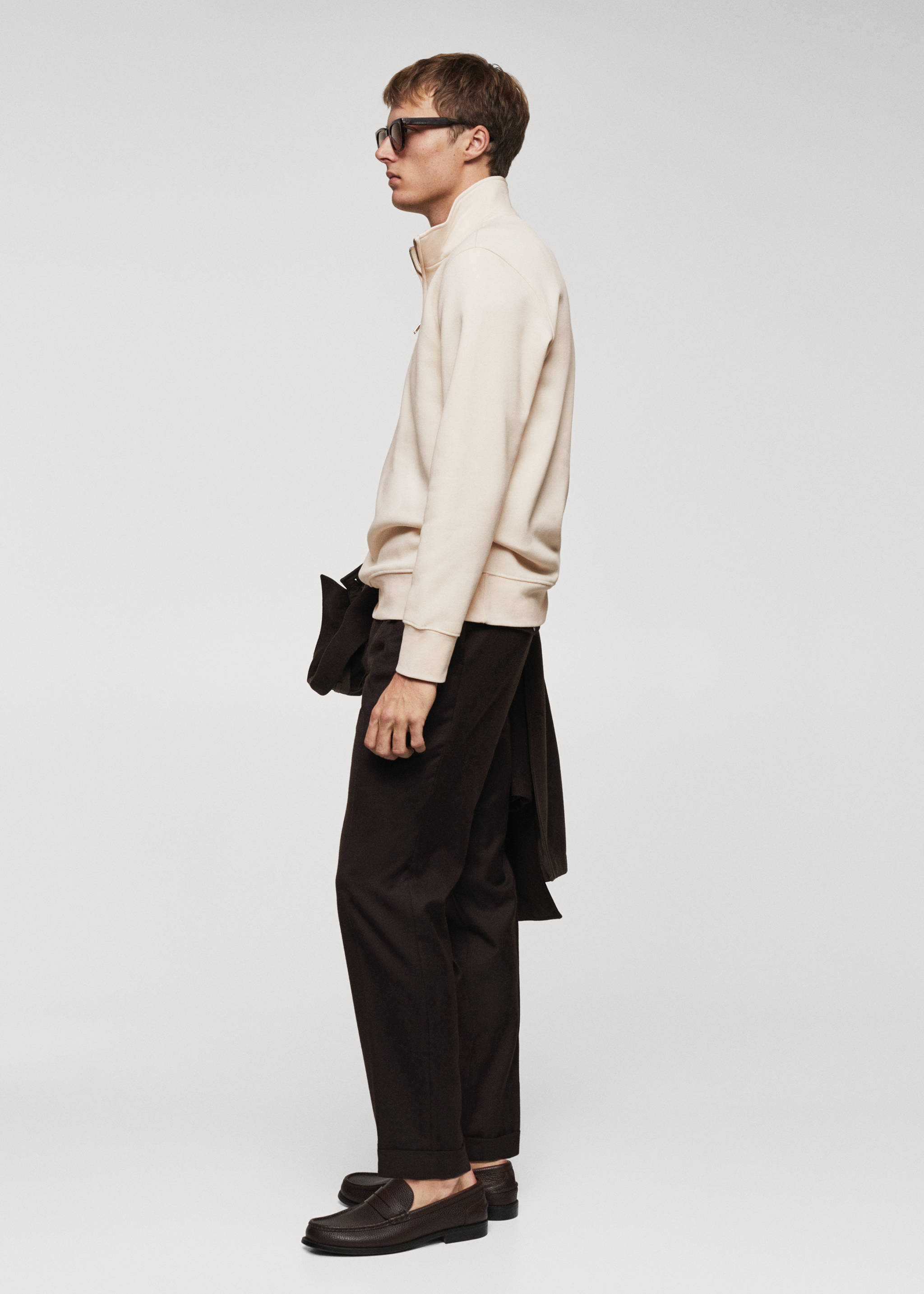 Cotton sweatshirt with zipper neck - Details of the article 2