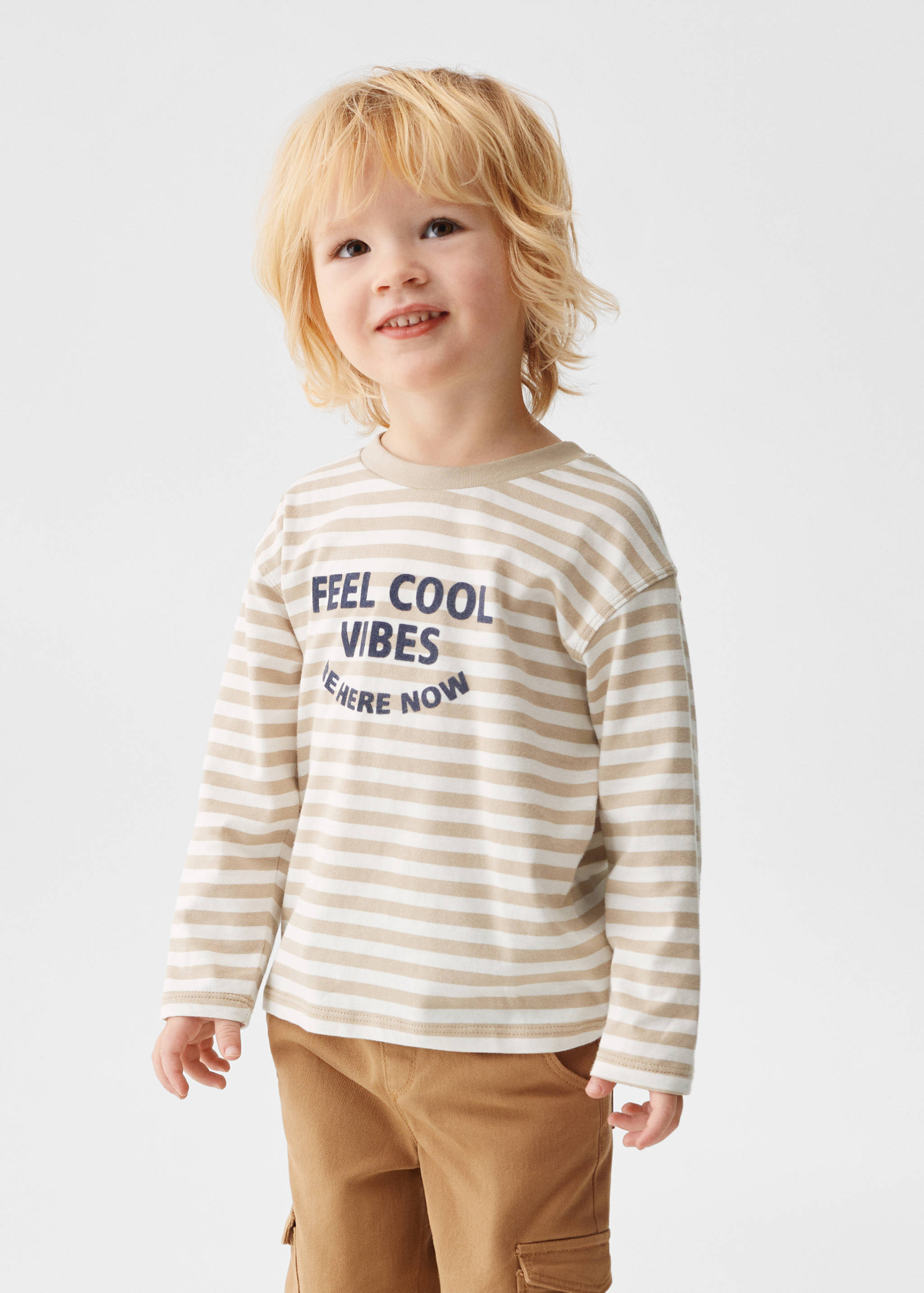 Langärmliges T-Shirt mit Streifen - Mittlere Ansicht