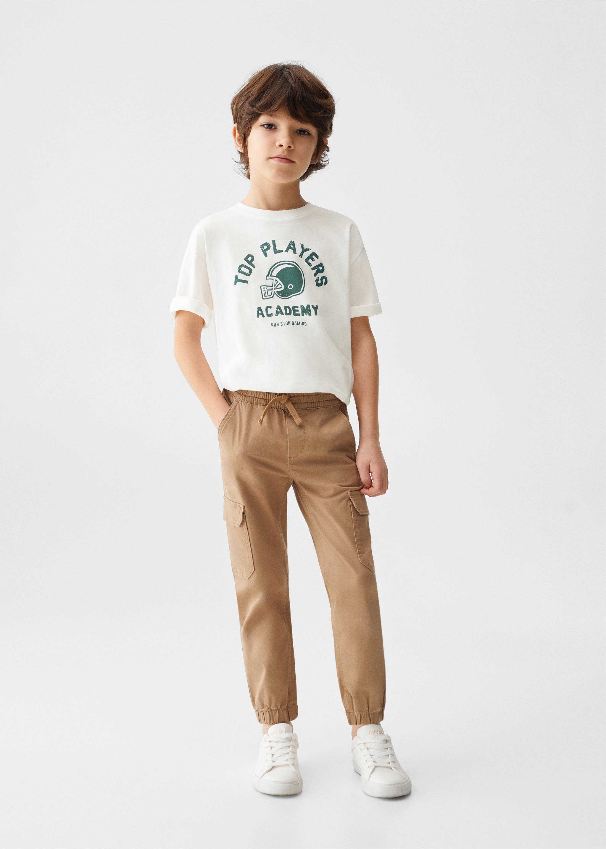 Bedrucktes Baumwoll-T-Shirt - Allgemeine Ansicht, Cremeweiß. Ref: 67020662-00.