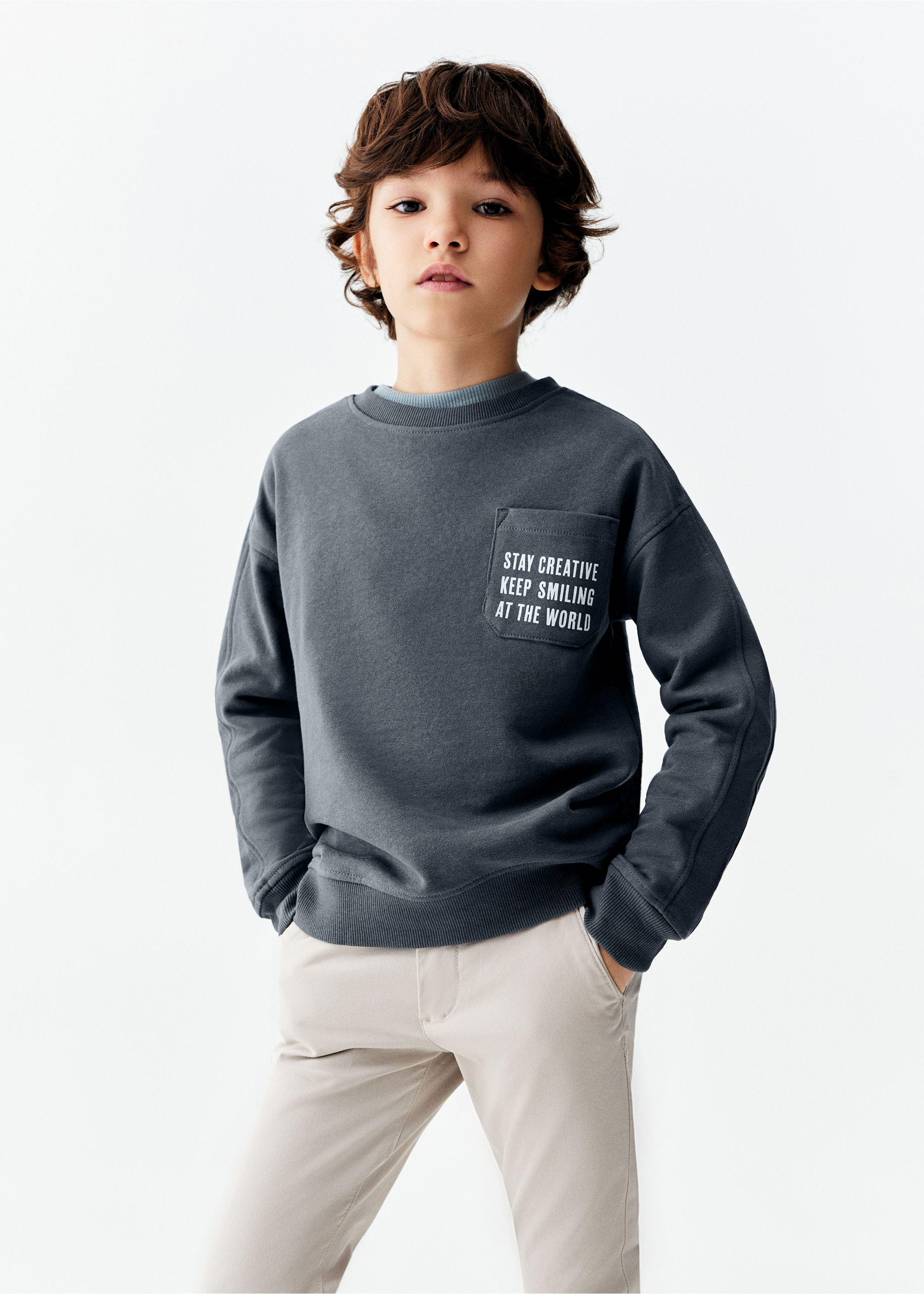 Sweater coton message - Plan moyen