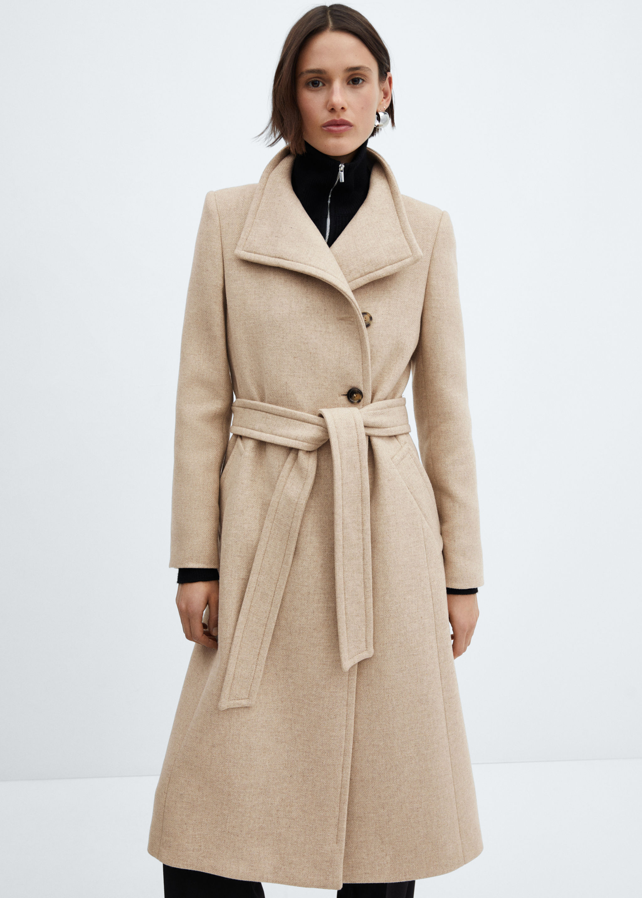 Belted Manteco wool coat - Women | MANGO OUTLET USA Belted Manteco wool coat - Women | MANGO OUTLET USA