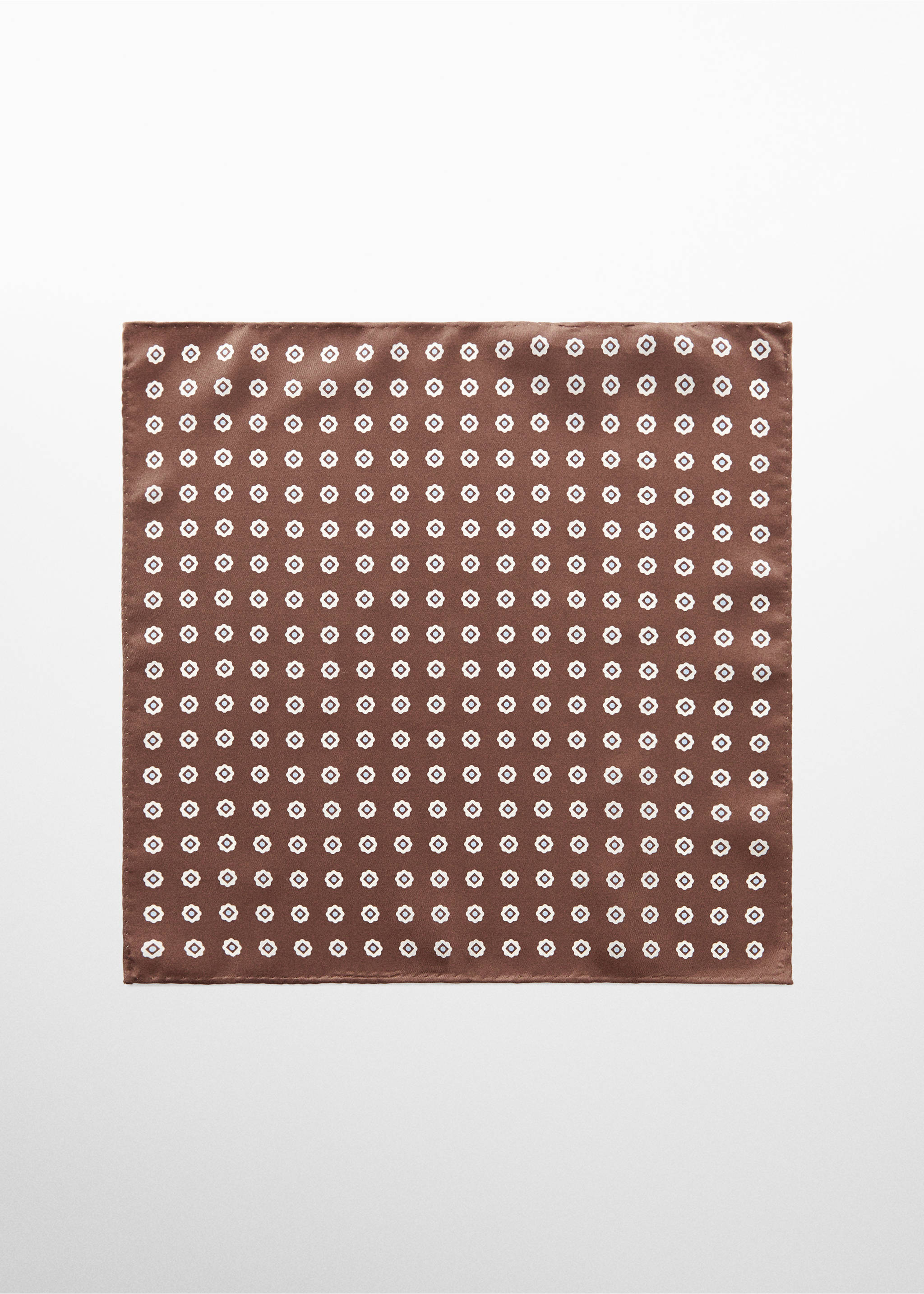 100% silk pocket square - Article without model, Brown. Ref: 67020672-00.