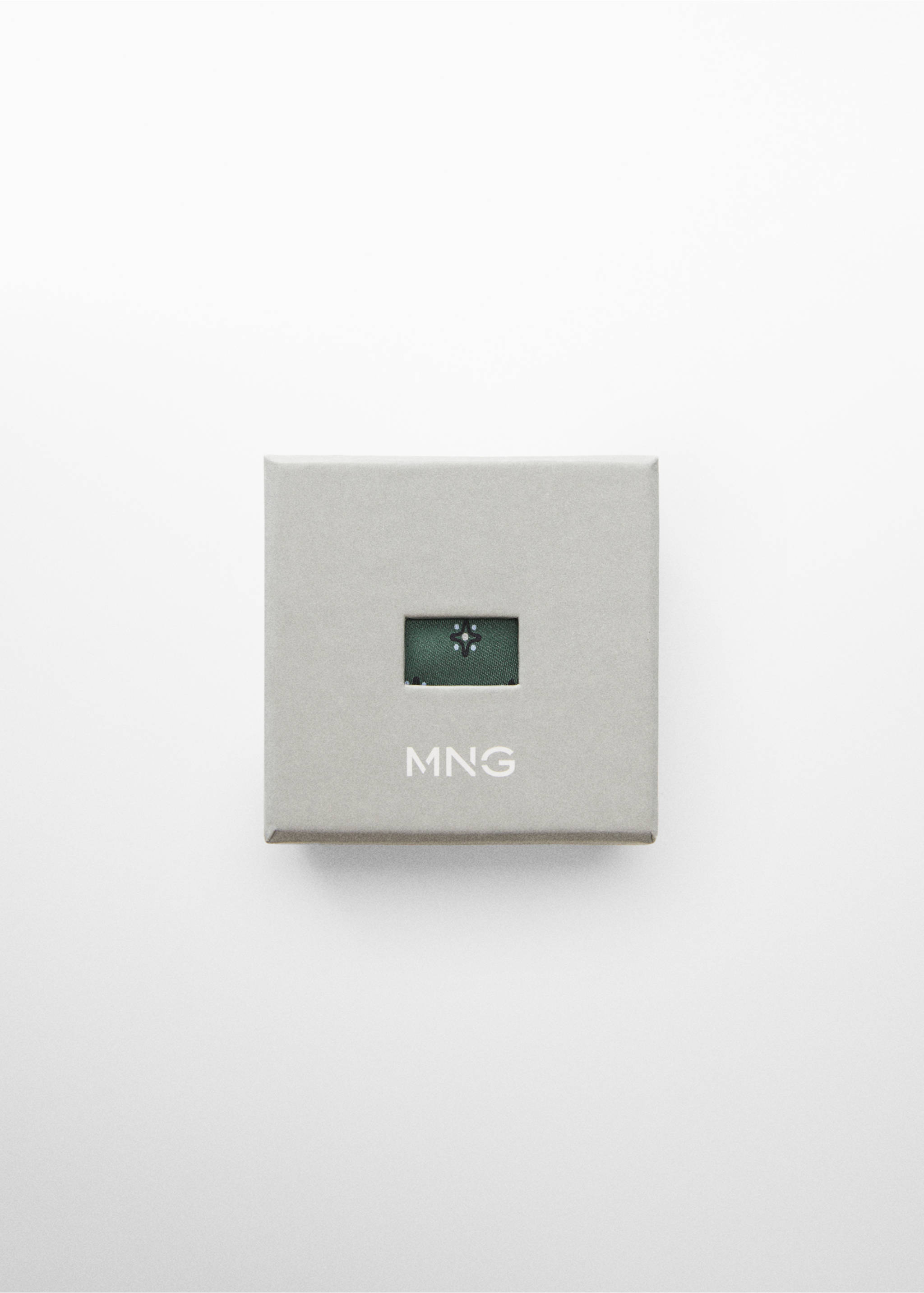 Printed silk pocket square - Details of the article 2, Dark Green. Ref: 67020673-00.