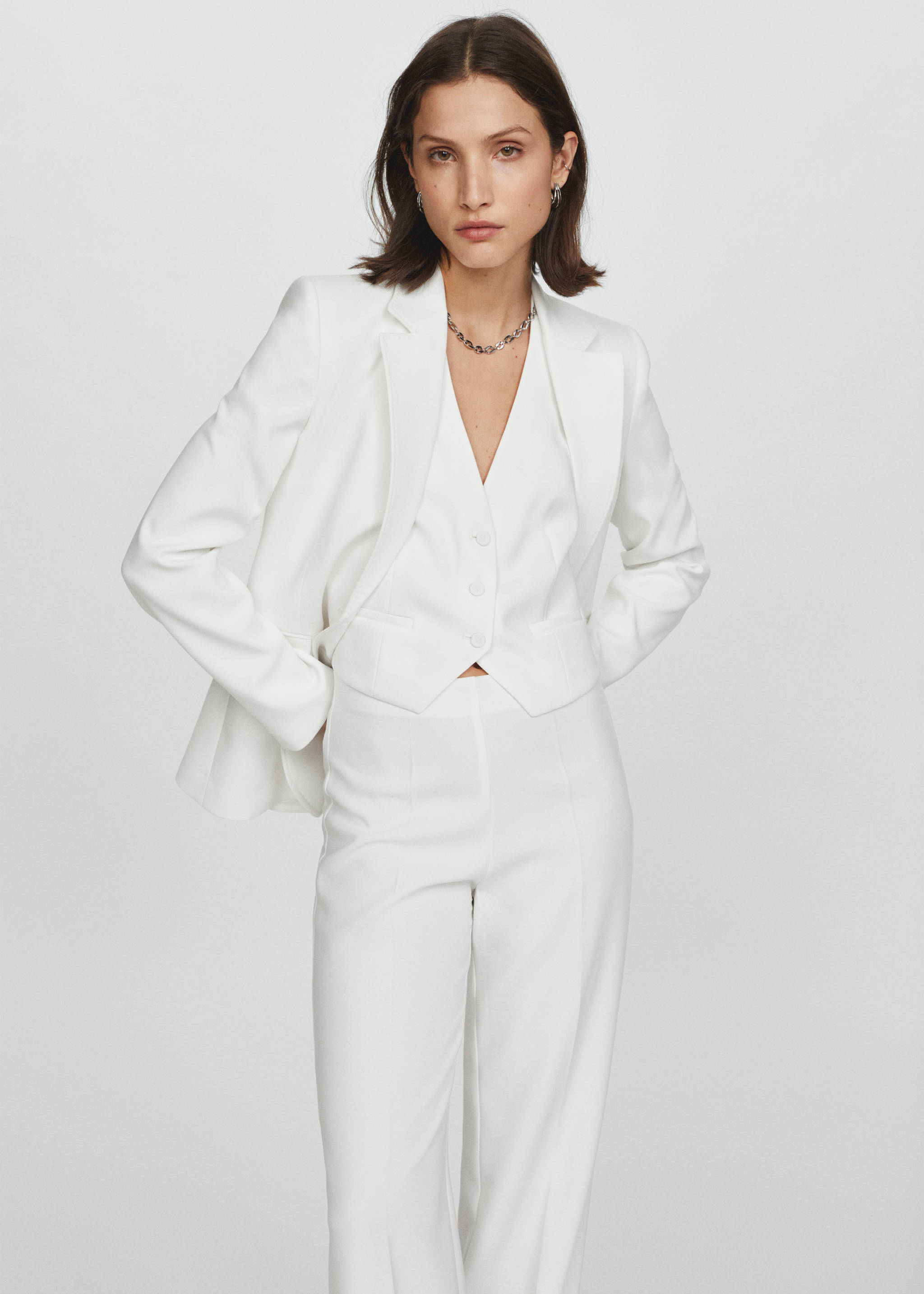 Παντελόνι κουστούμι με φαρδύ μπατζάκι - Λεπτομέρεια του προϊόντος 1