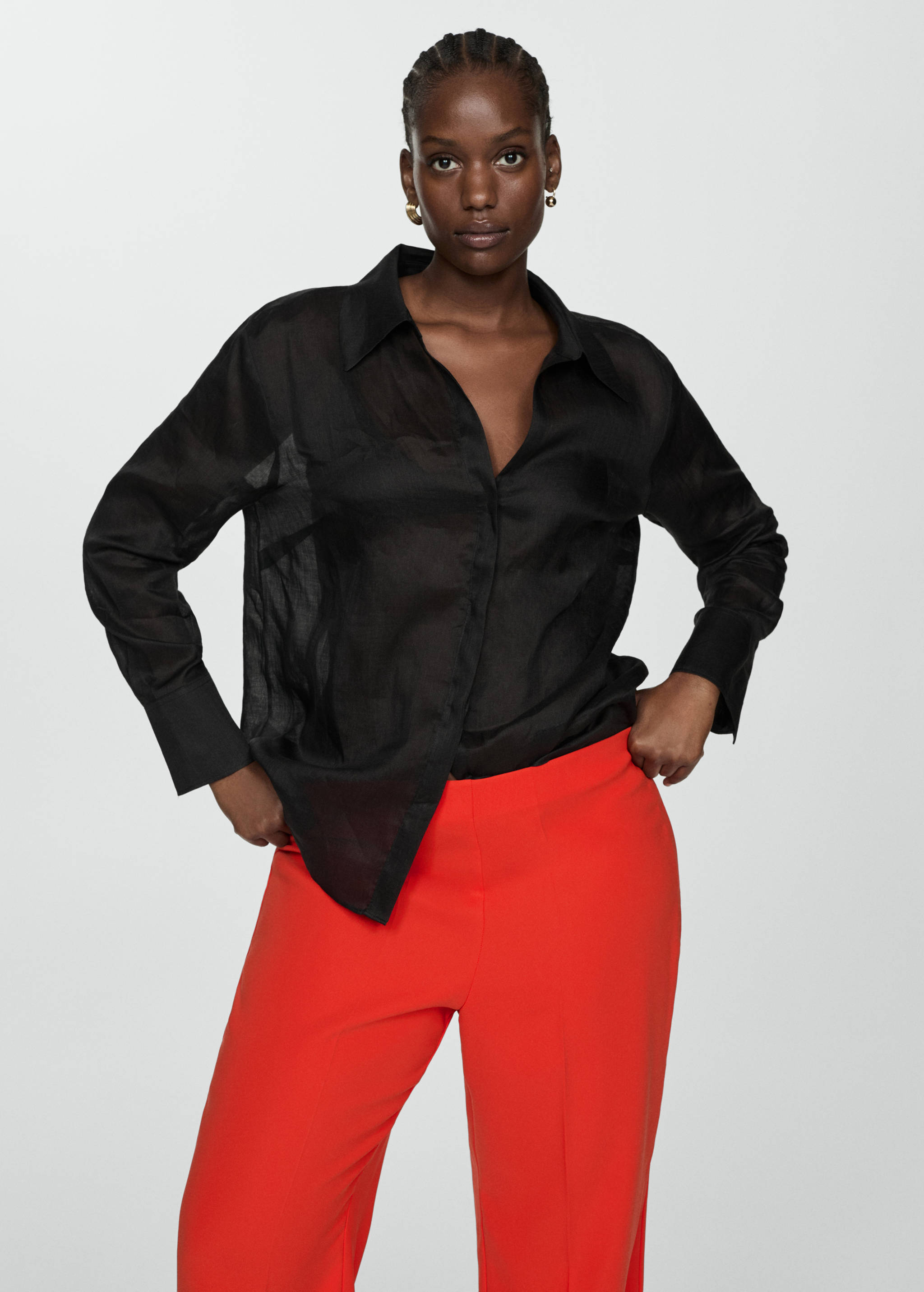 Παντελόνι κουστούμι με φαρδύ μπατζάκι - Λεπτομέρεια του προϊόντος 5