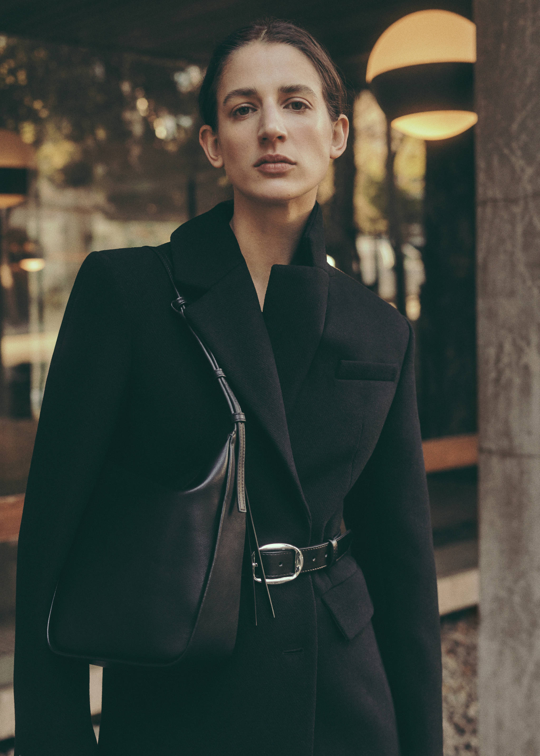 Sac porté épaule boucle - Plan général, Noir. Ref: 67021506-00.