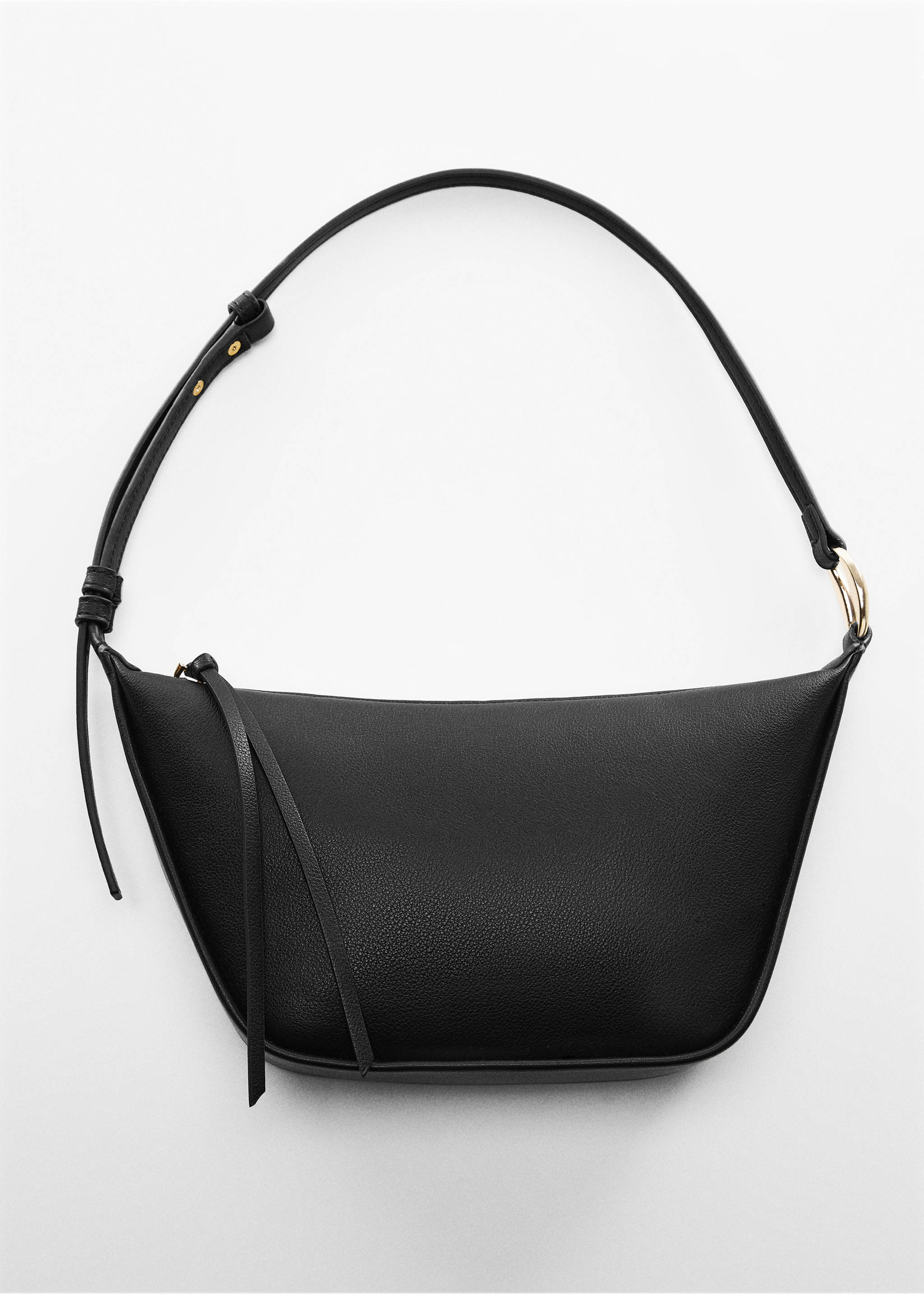 Shoulder bag with buckle - Details of the article 5, Black. Ref: 67021507-00.