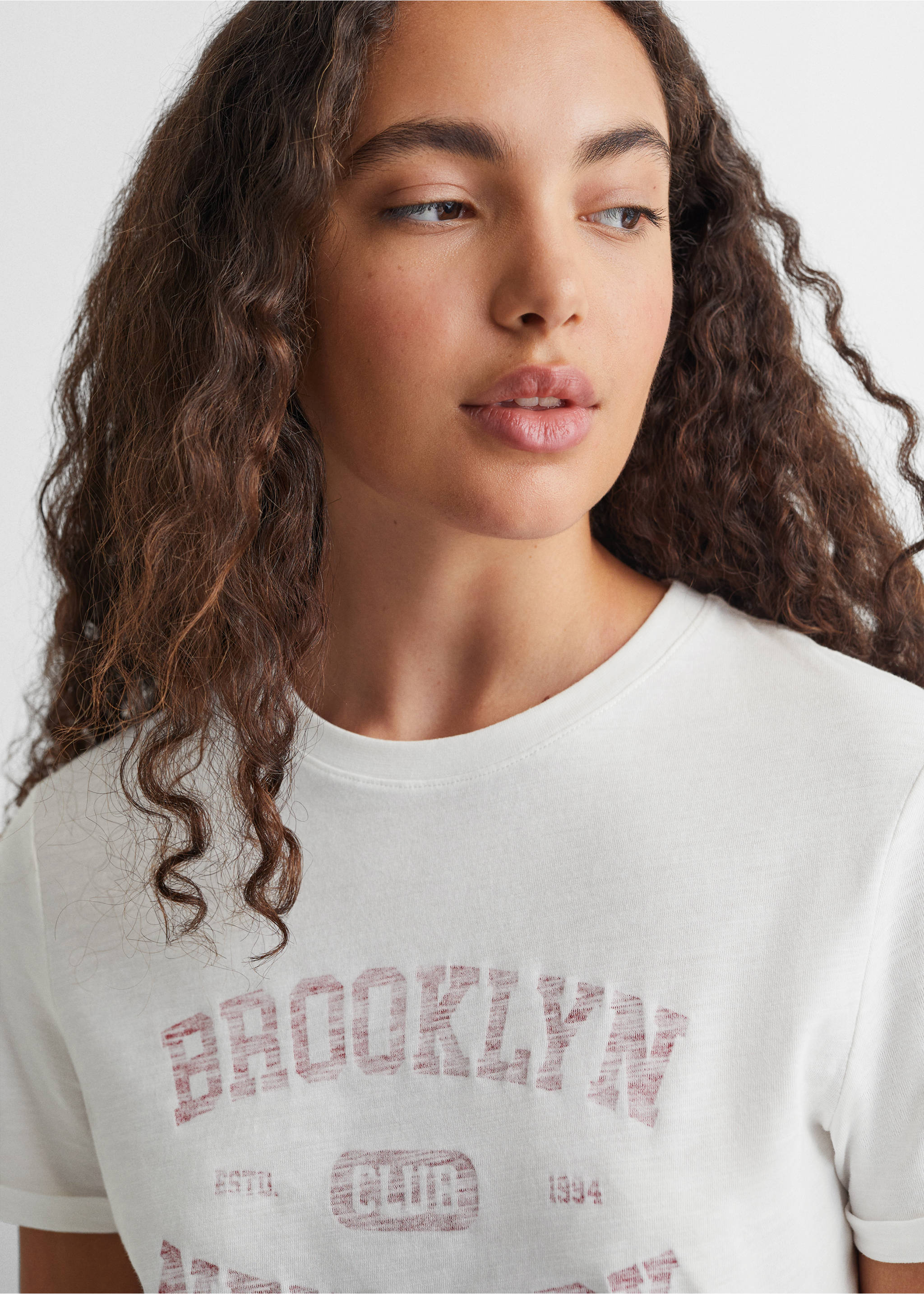 T-shirt message imprimé - Détail de l'article 1, Blanc cassé. Ref: 67022912-00.