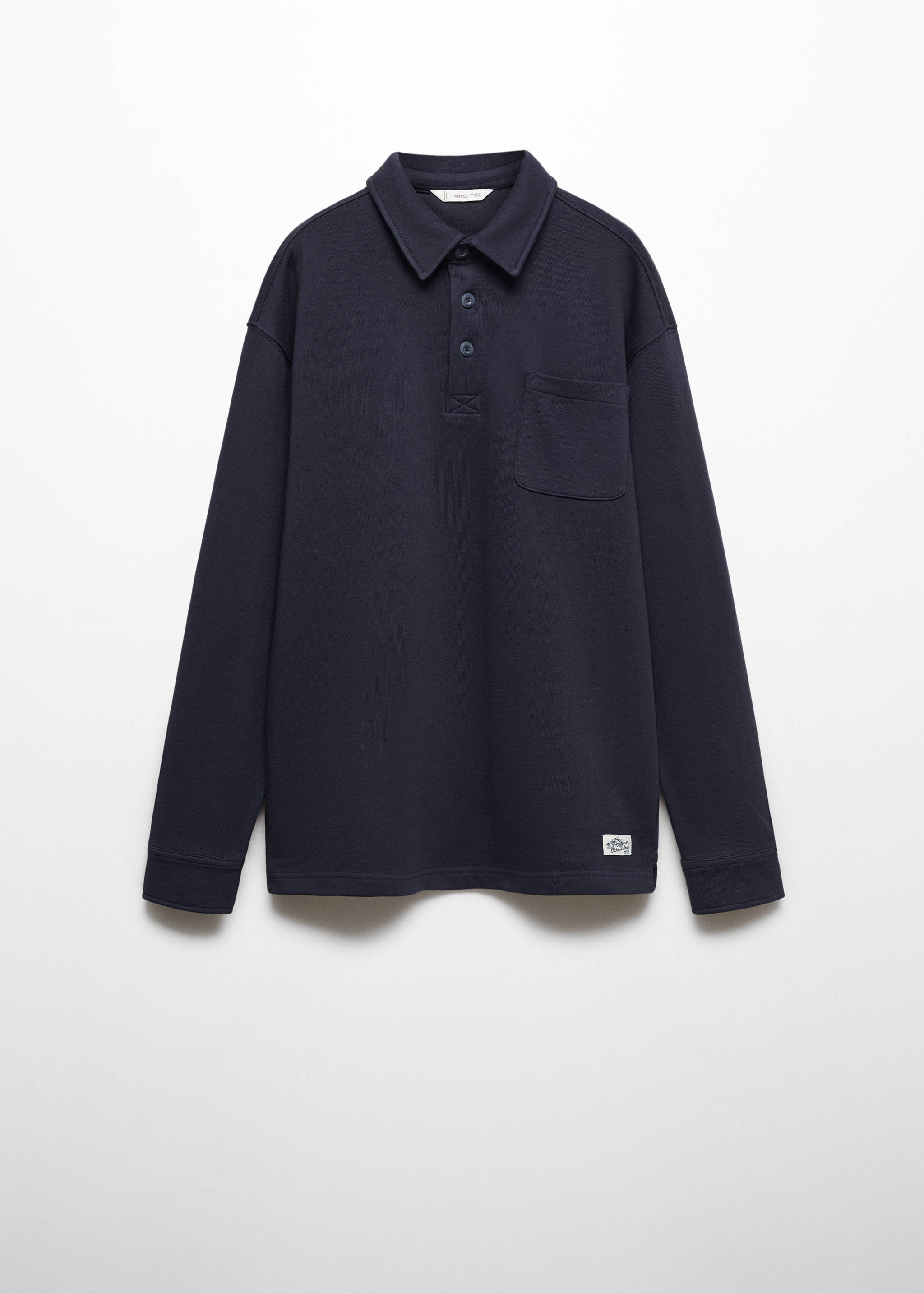 Long sleeves cotton polo - Article without model, Dark Navy. Ref: 67022917-00.