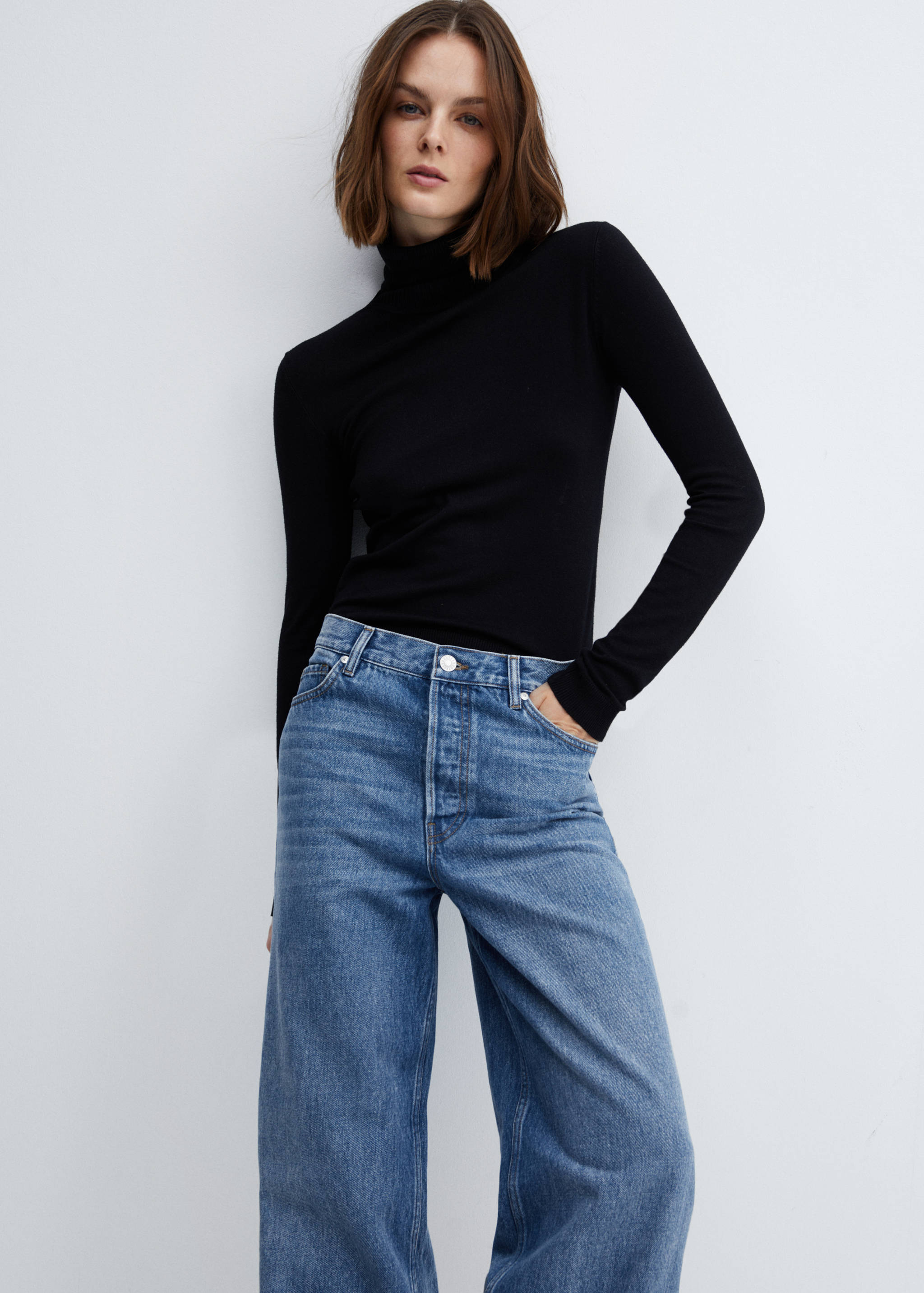 Loose mid-rise wide leg jeans - Details of the article 1