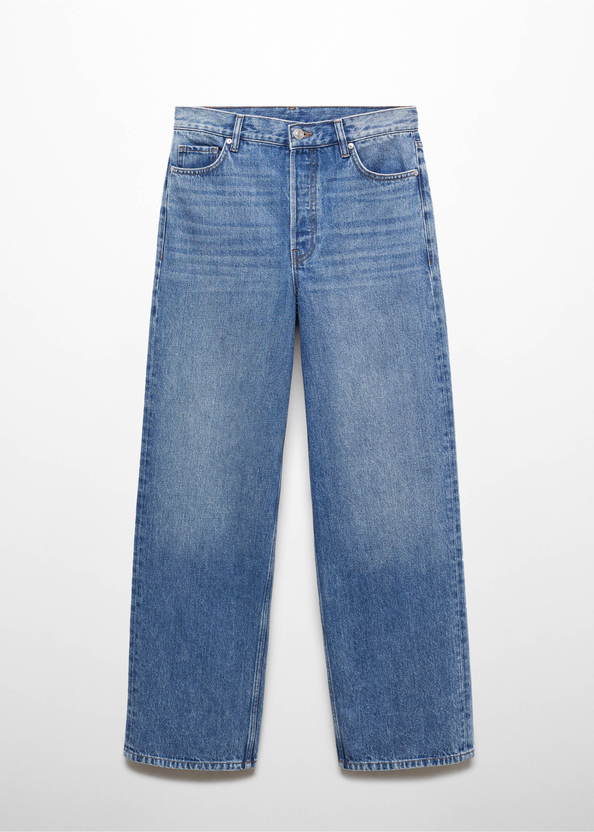 Loose mid-rise wide leg jeans - Article without model, Medium Blue. Ref: 67023263-00.