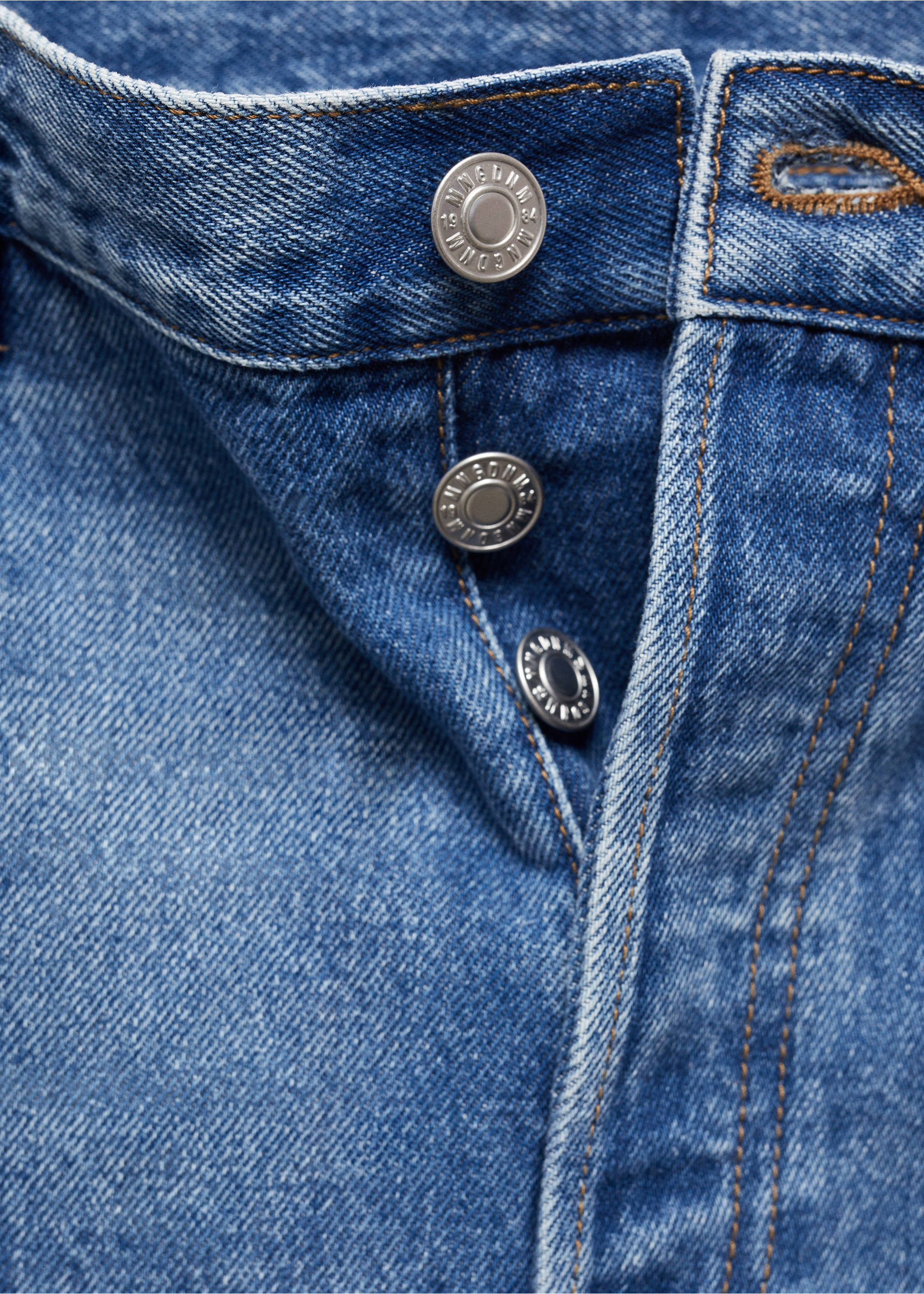 Loose mid-rise wide leg jeans - Details of the article 8, Medium Blue. Ref: 67023263-00.