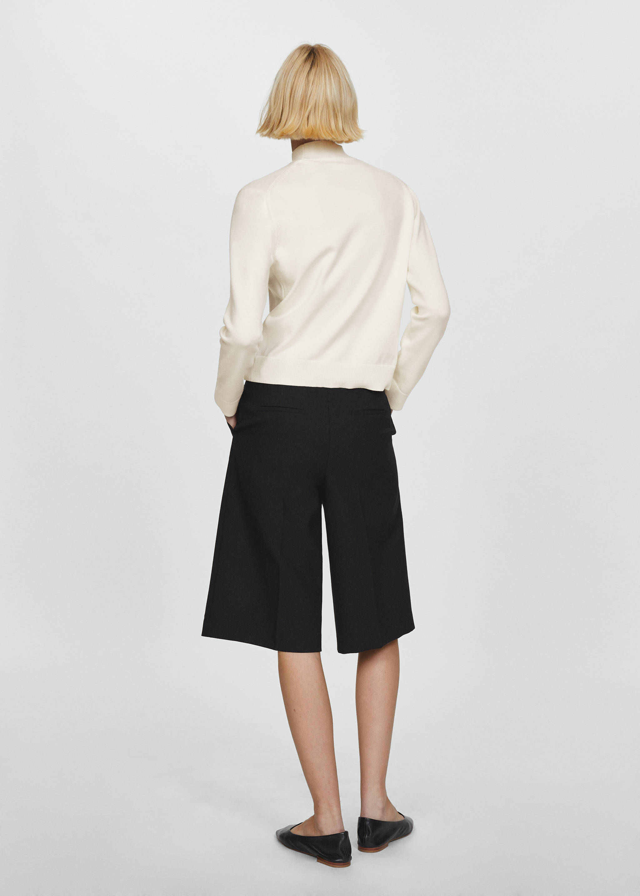 Knitted sweater with perkins neck - Reverse of the article