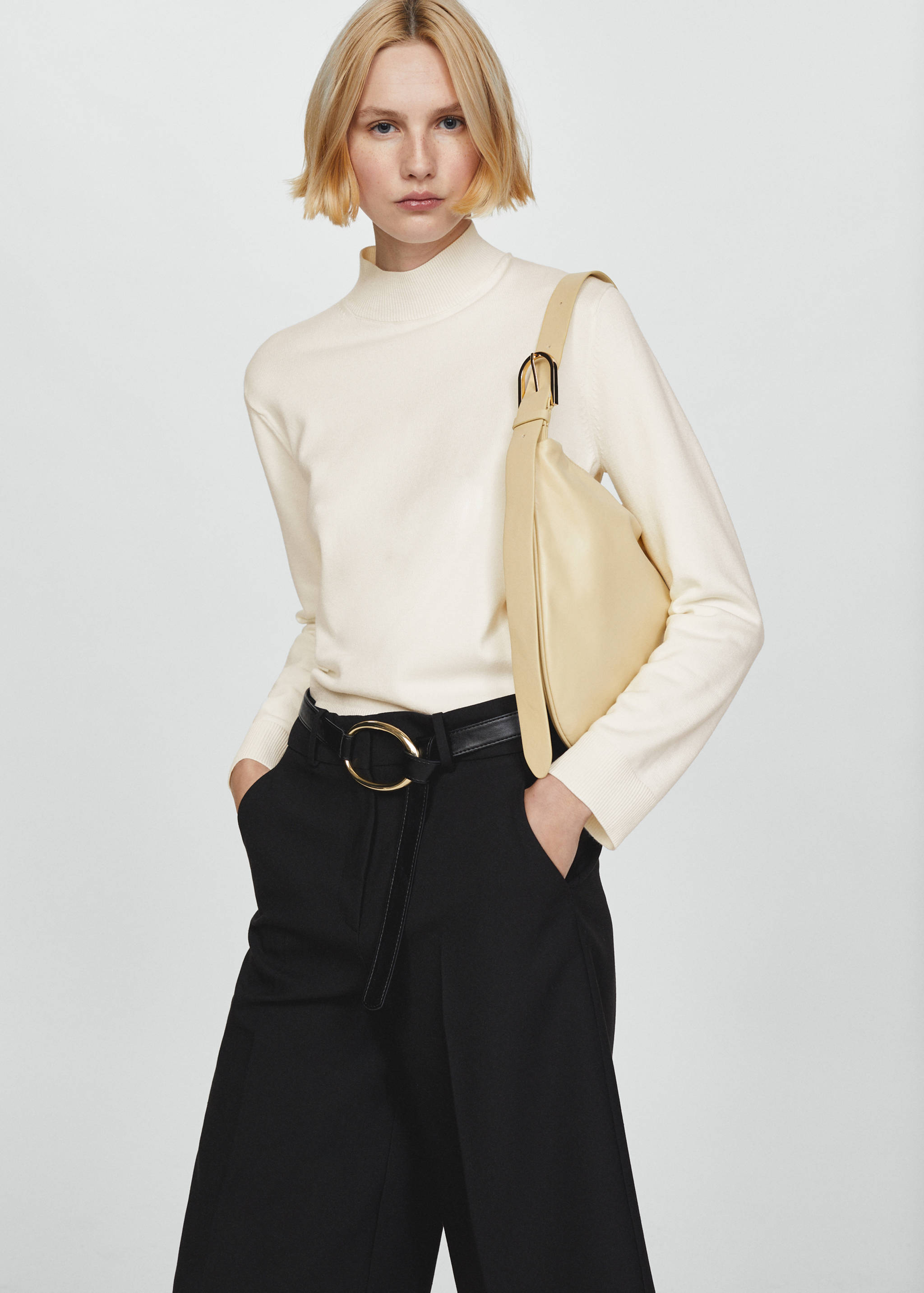 Knitted sweater with perkins neck - Details of the article 6