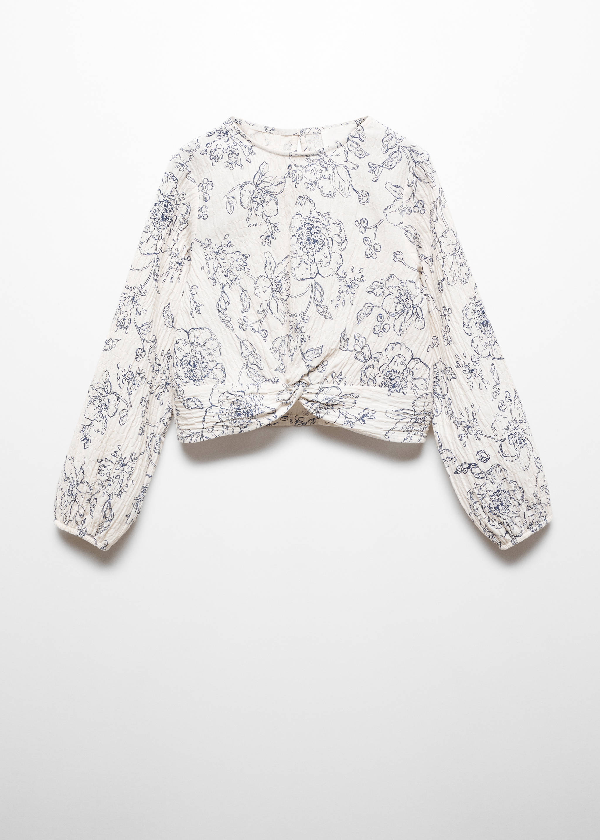 Potištěná blůza s uzlem - Zboží bez modelu